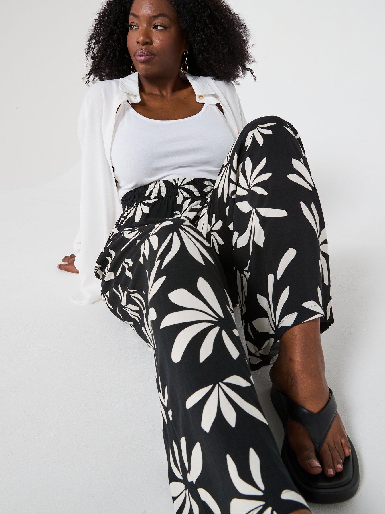  image of v-by-very-curve-printed-wide-leg-trouser