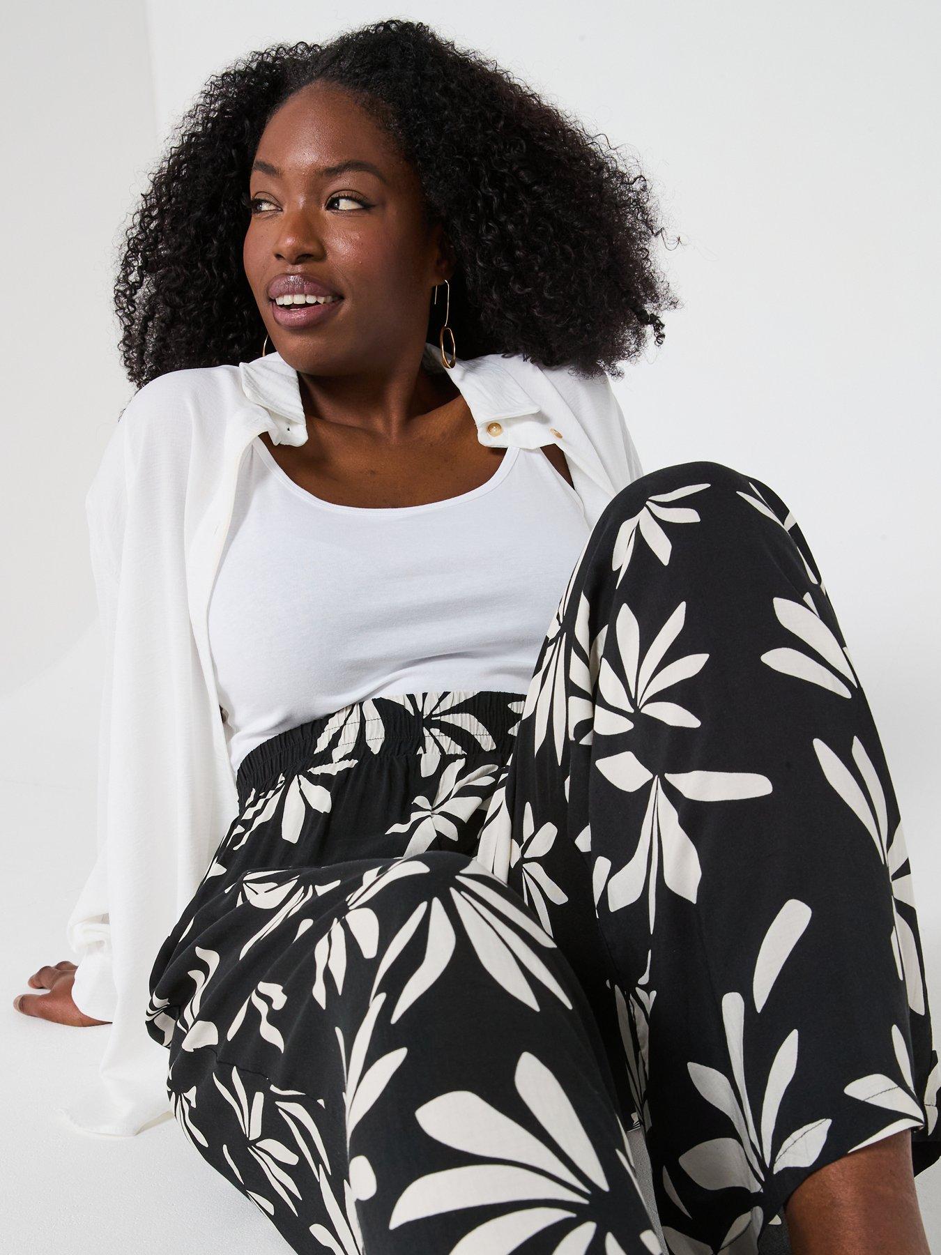  image of v-by-very-curve-printed-wide-leg-trouser