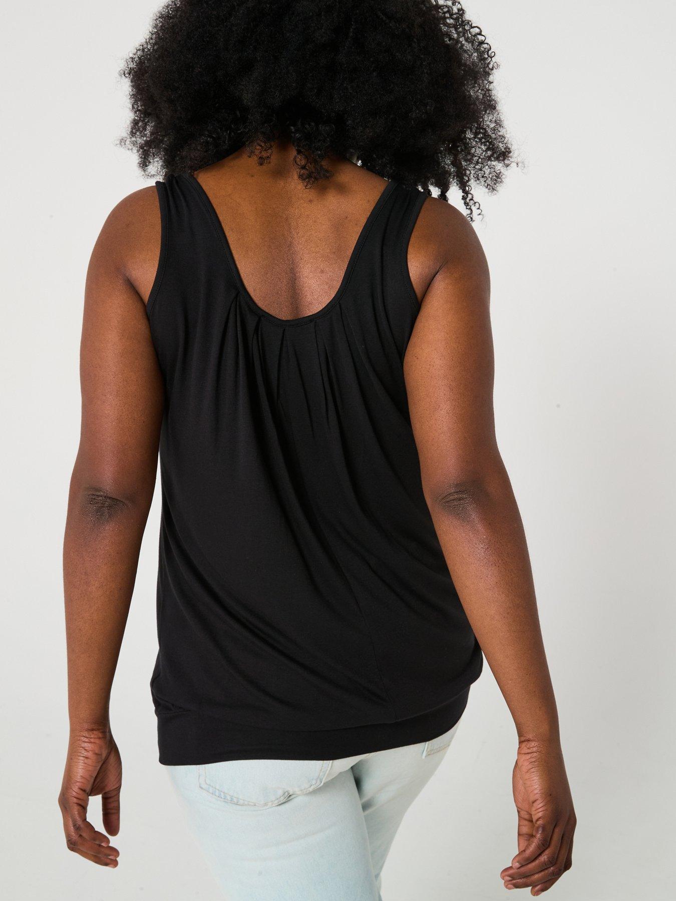 image of v-by-very-curve-banded-hem-vest-black