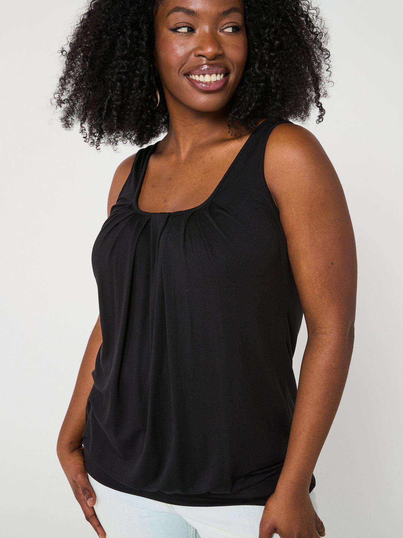  image of v-by-very-curve-banded-hem-vest-black