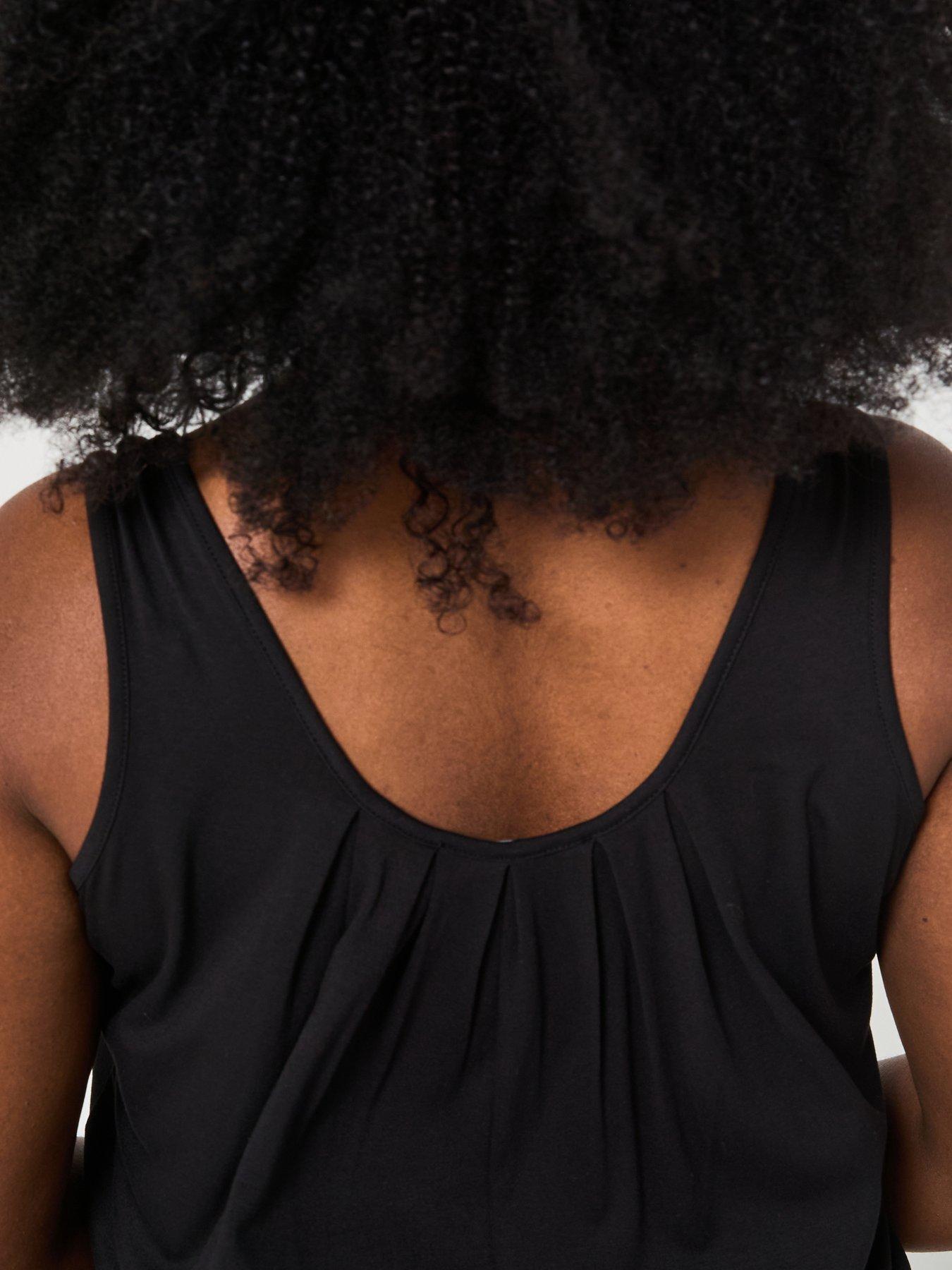 image of v-by-very-curve-banded-hem-vest-black