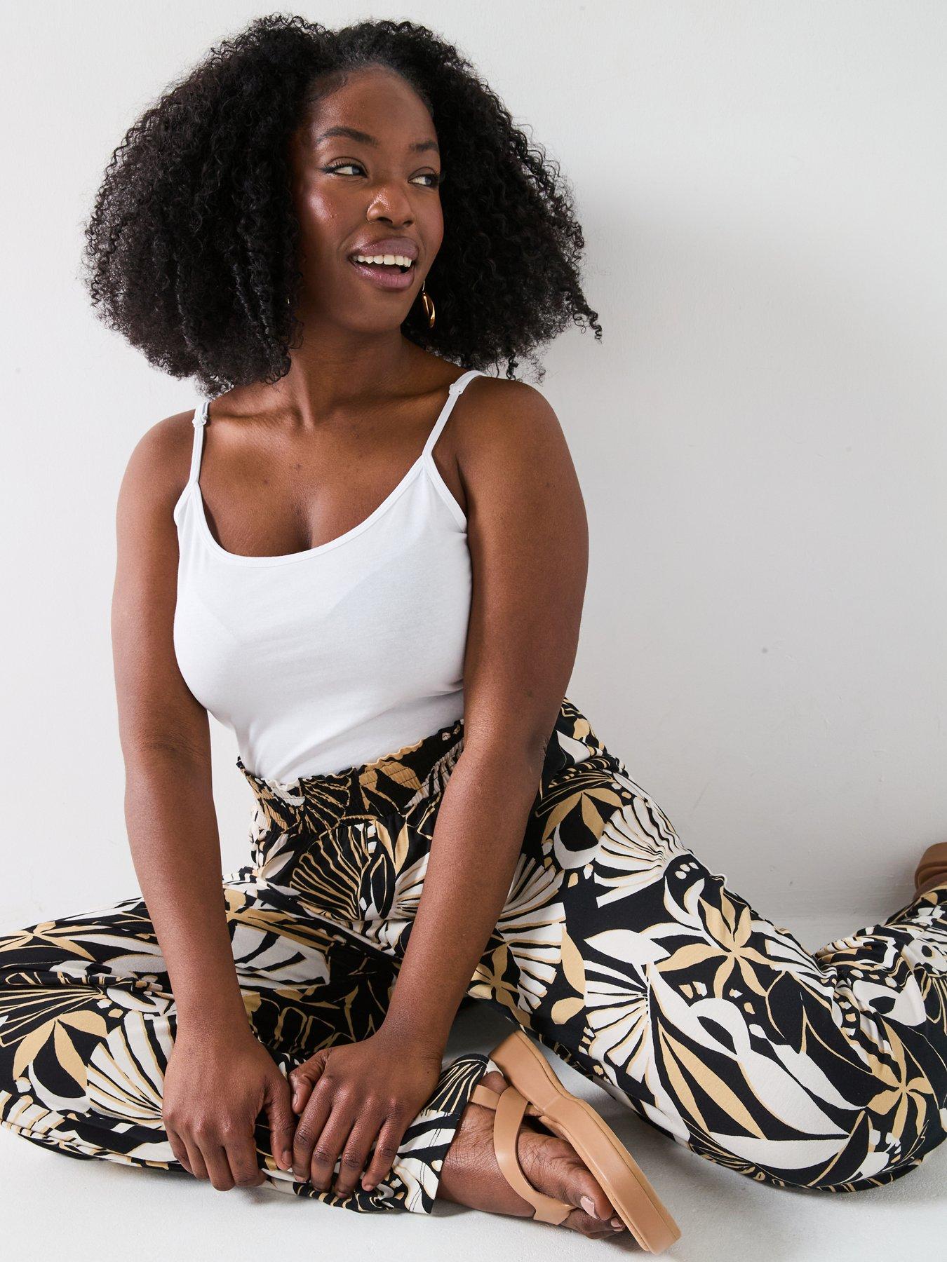 Image 6 of 6 of V by Very Curve Jersey Wide Leg Trouser - Print