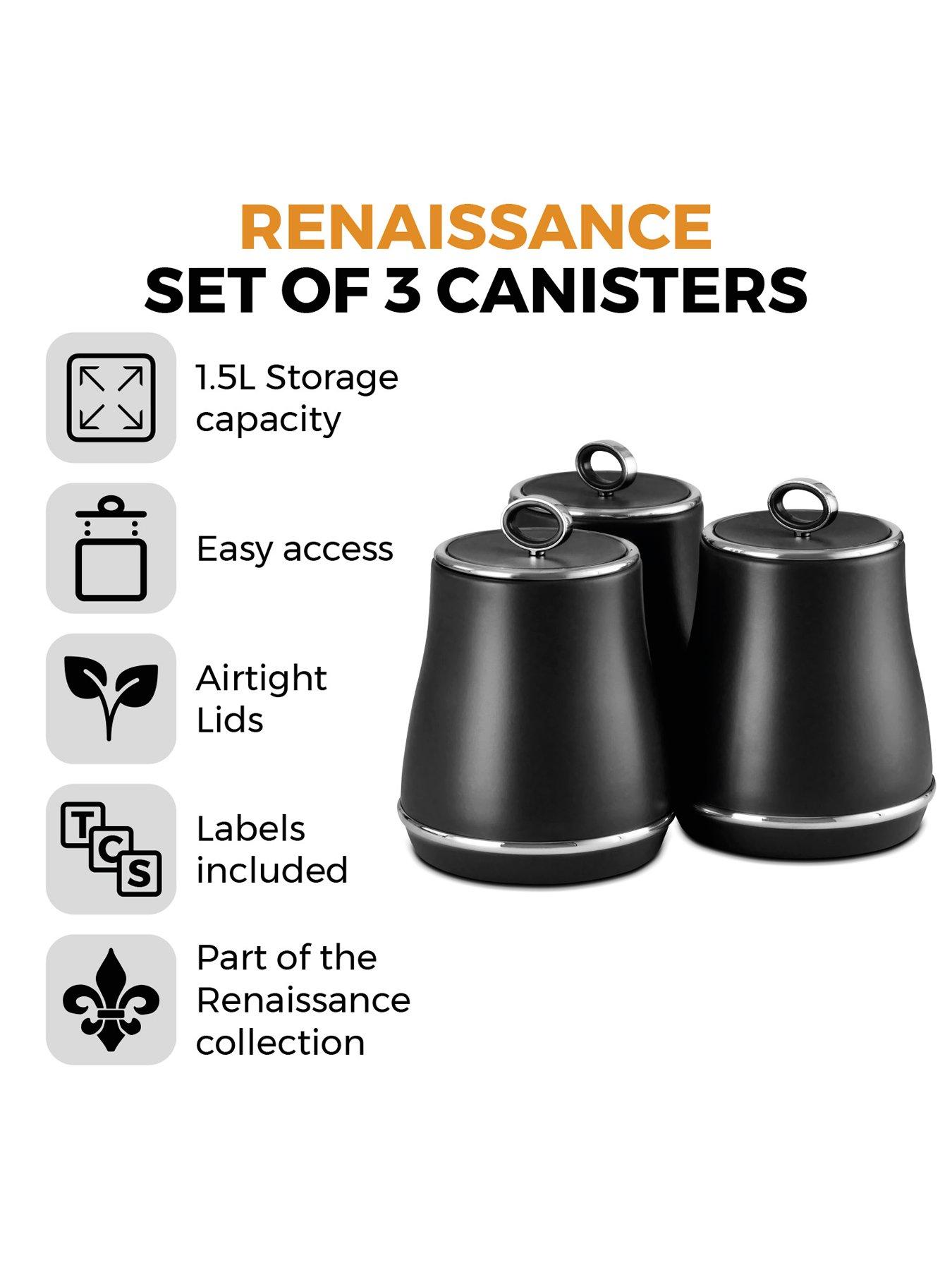 Image 2 of 6 of Tower Renaissance Set Of 3 Canisters