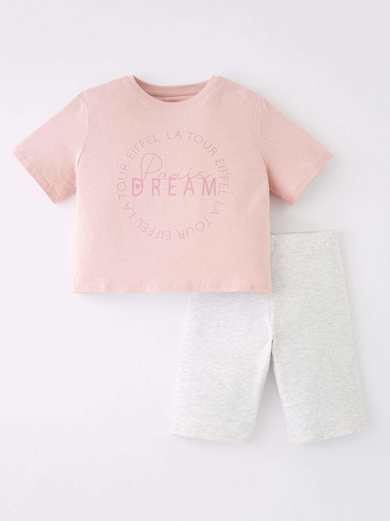 front image of everyday-girls-paris-dream-t-shirt-and-cycling-short