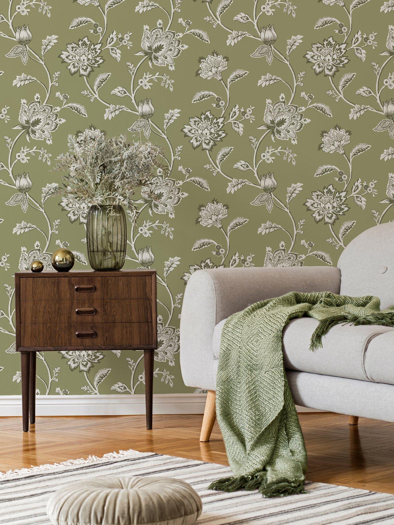undefined Juliette Floral Wallpaper in Green