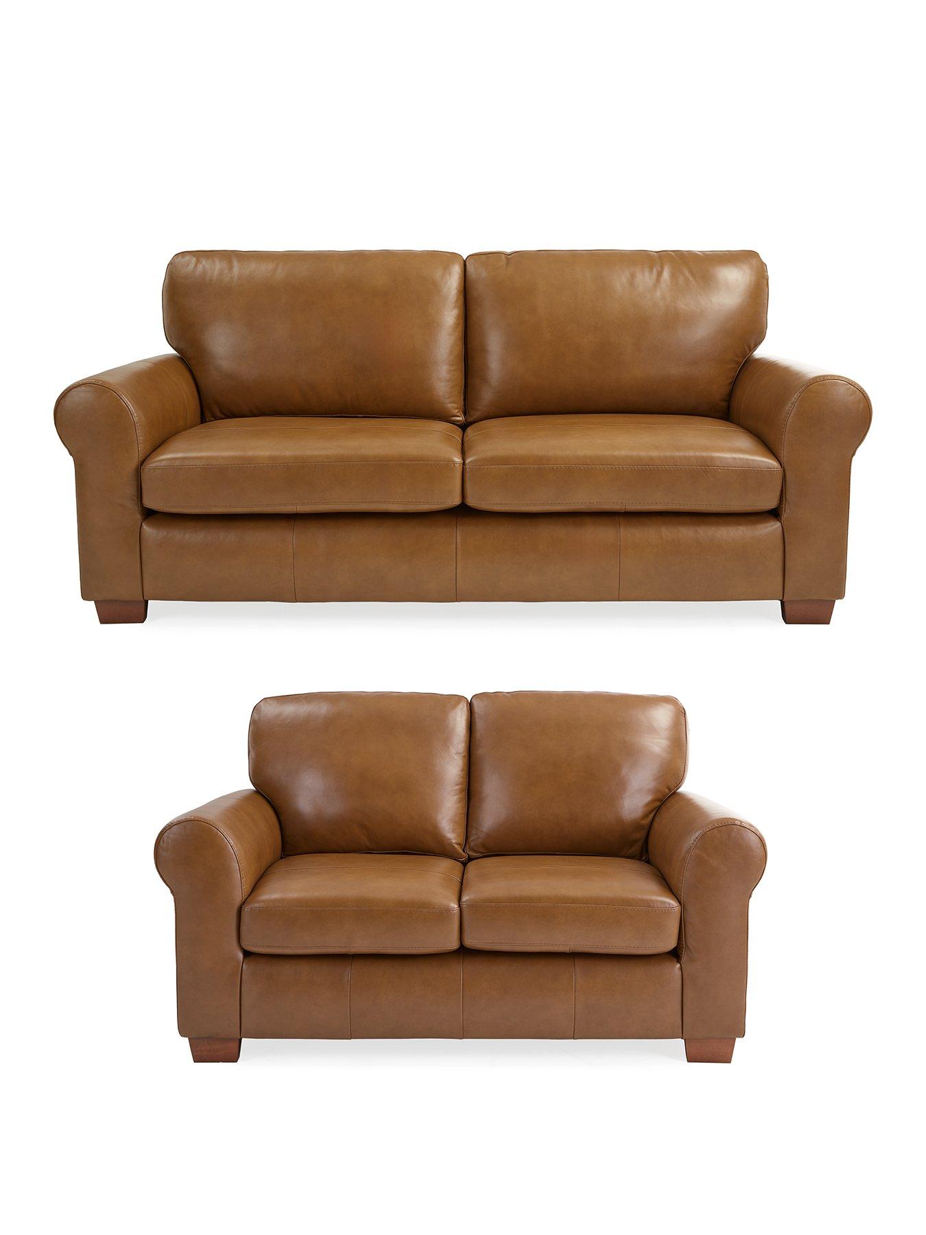 Image 2 of 7 of The Very Collection Bailey Italian Leather 3 Seater + 2 Seater Sofa Set&nbsp;- FSC&reg; Certified
