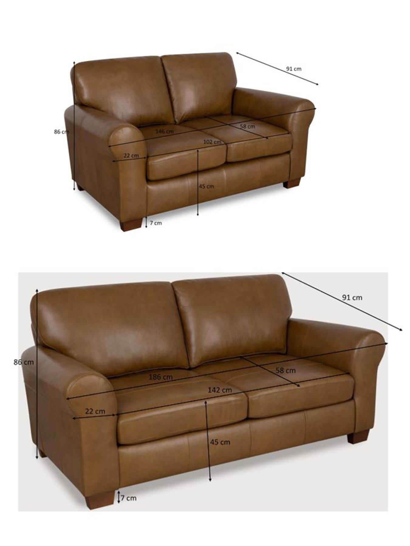Image 6 of 7 of The Very Collection Bailey Italian Leather 3 Seater + 2 Seater Sofa Set&nbsp;- FSC&reg; Certified