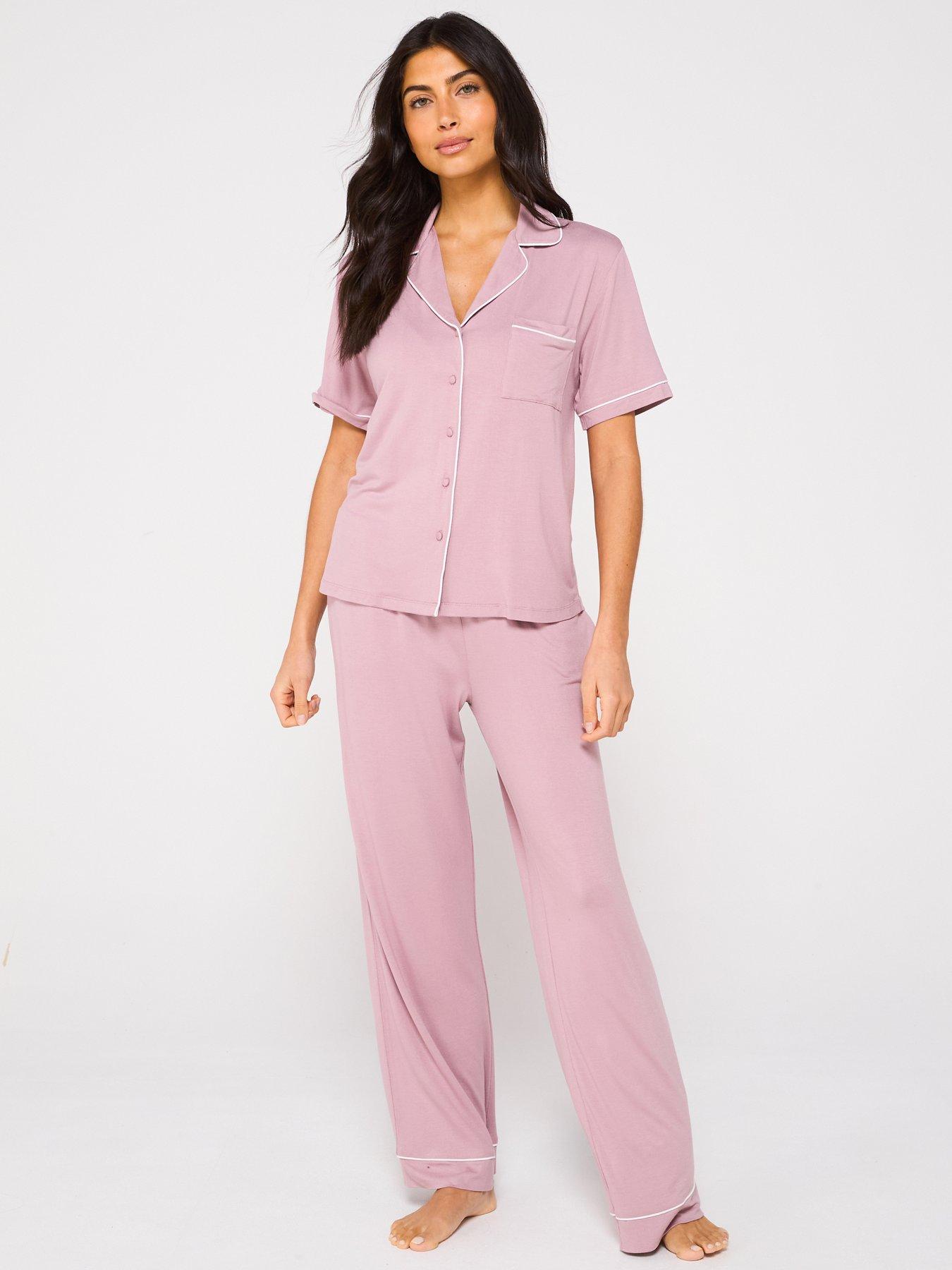 v-by-very-short-sleeve-wide-leg-jersey-revere-set-pink