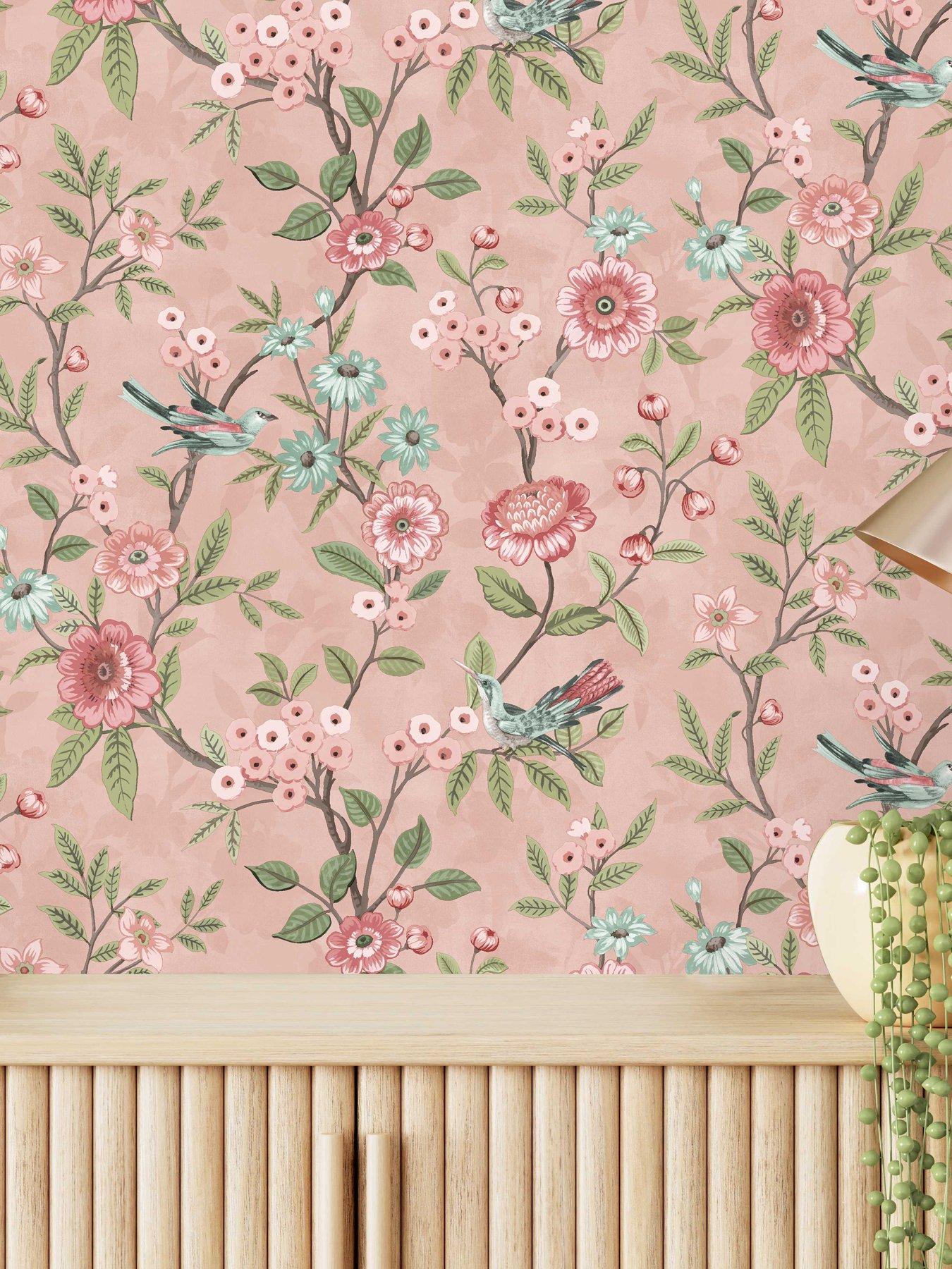 Fine Decor Eleanor Floral Wallpaper in Pink
