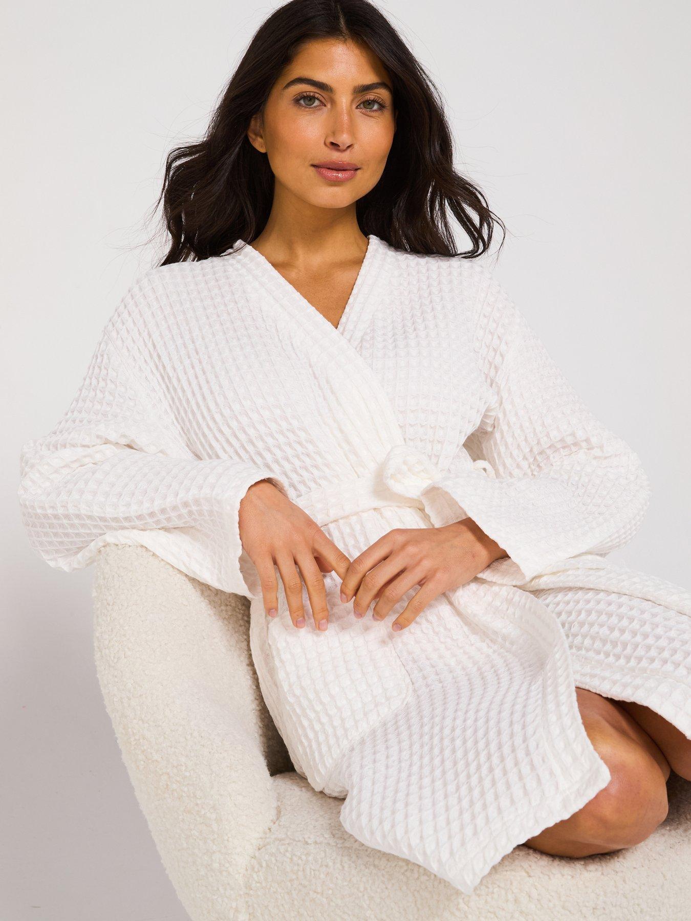  image of v-by-very-waffle-robe-white