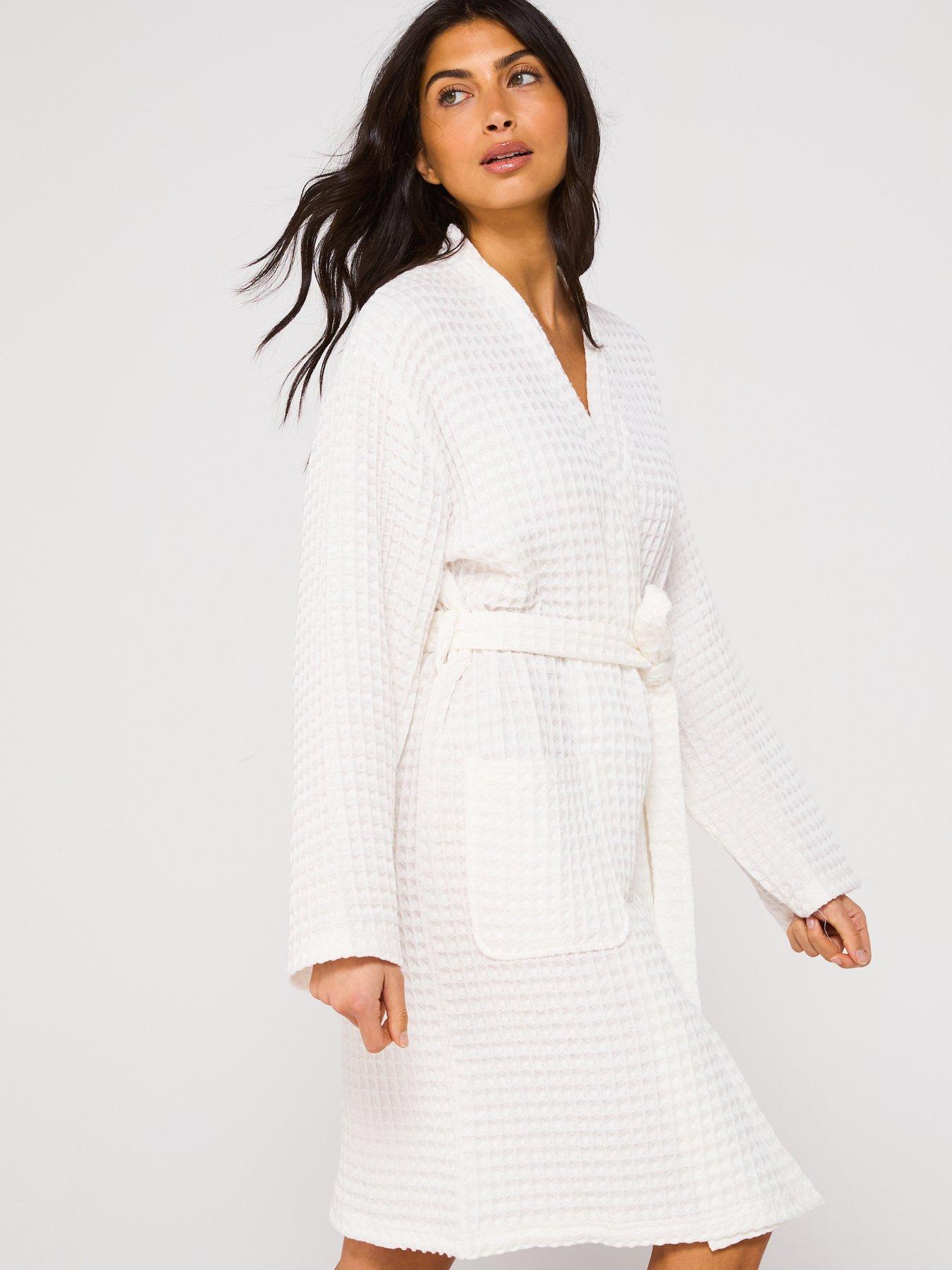  image of v-by-very-waffle-robe-white