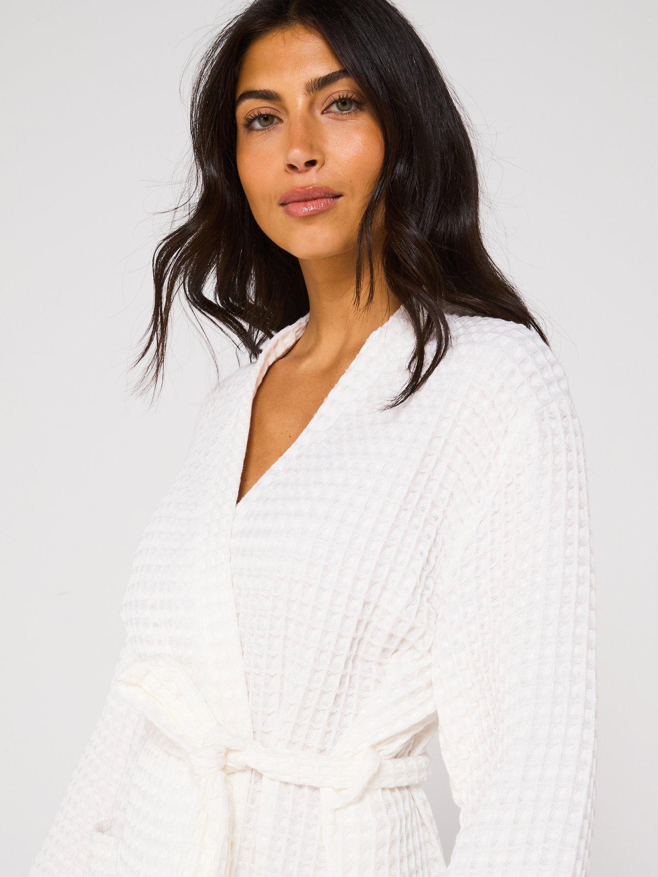  image of v-by-very-waffle-robe-white