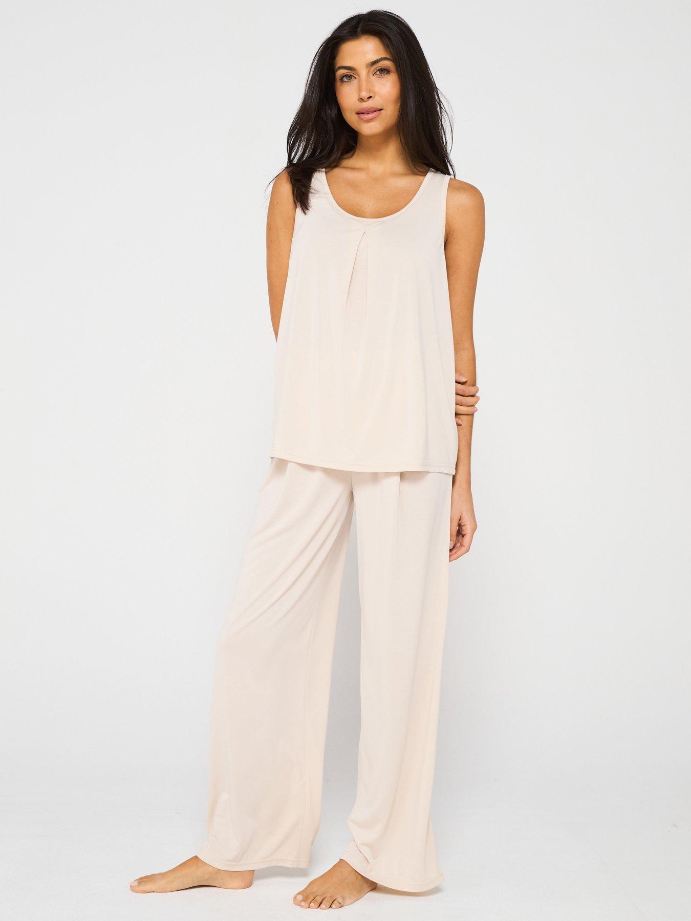 v-by-very-vest-and-pleated-wide-leg-pj-set-cream