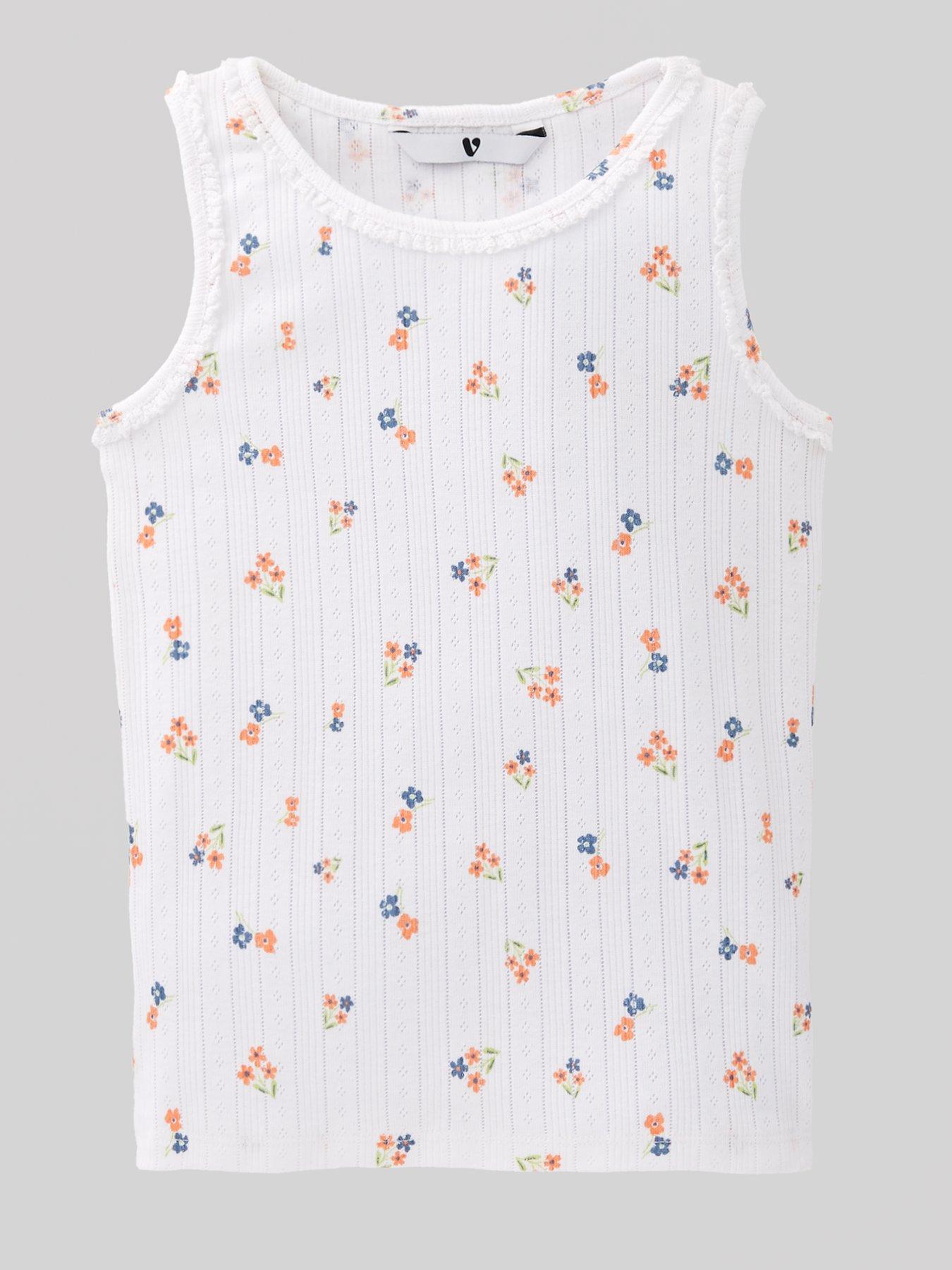 image of v-by-very-girls-2-pack-pointelle-vests-multi