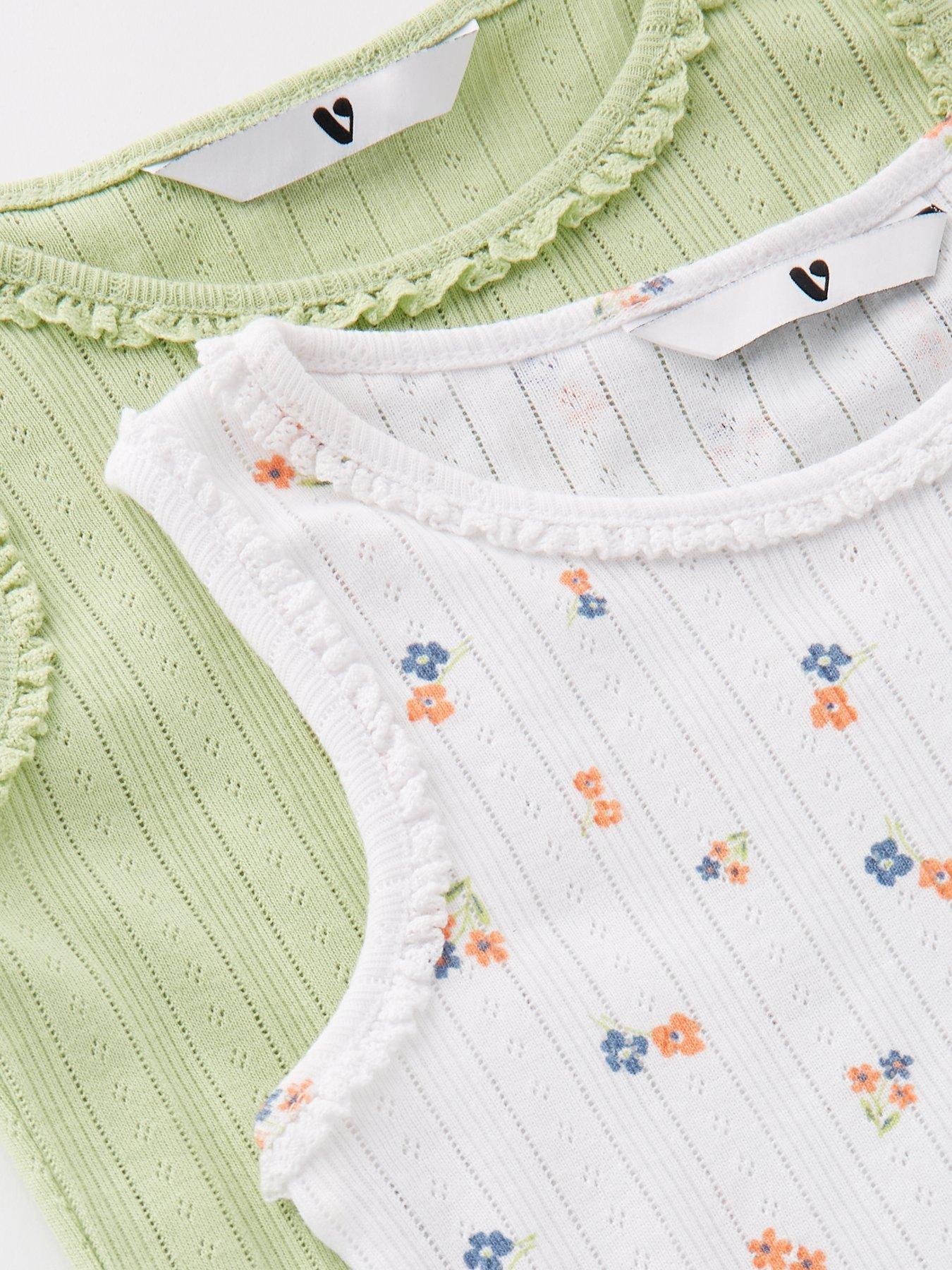  image of v-by-very-girls-2-pack-pointelle-vests-multi