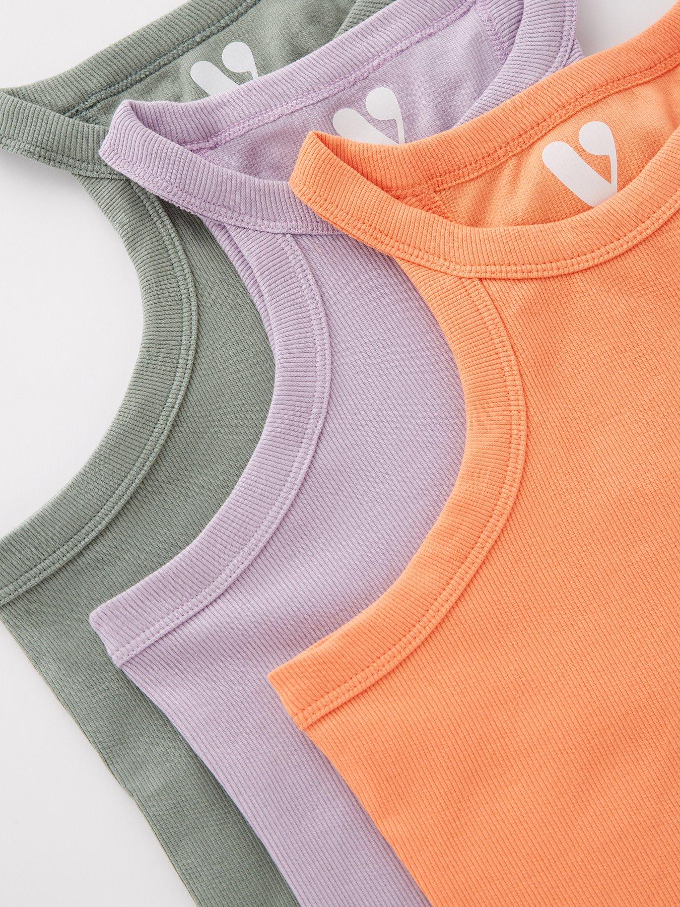  image of v-by-very-girls-3-pack-racer-vests-multi