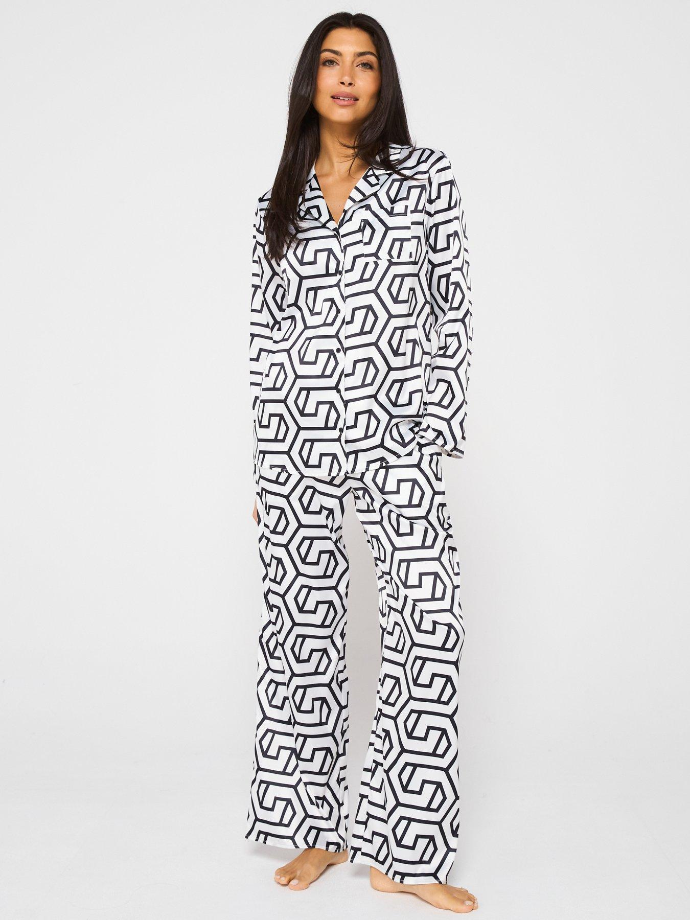 v-by-very-geometric-print-satin-pyjama-set-blackwhite