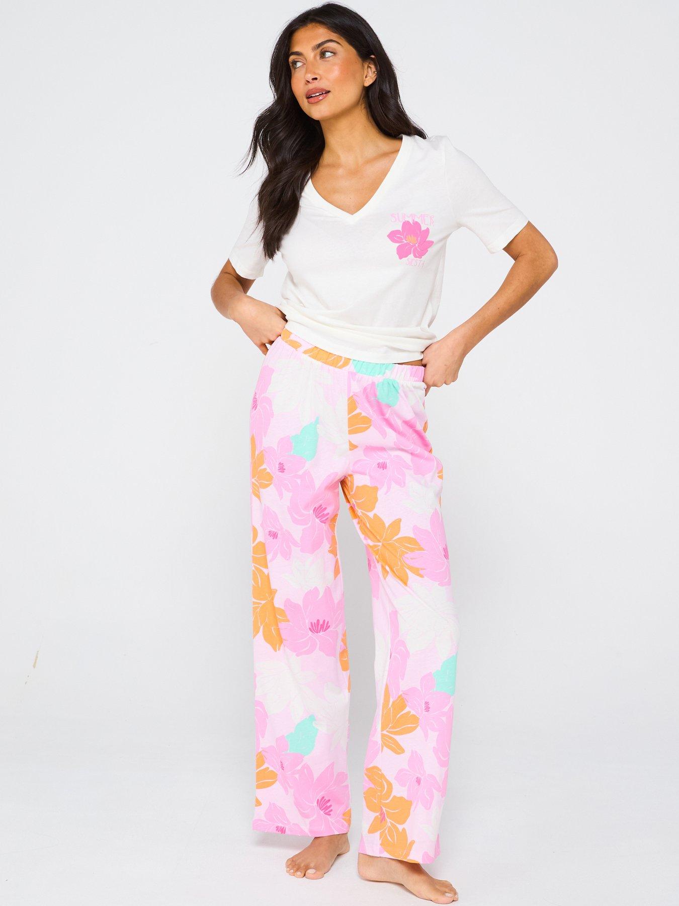everyday-jersey-v-neck-short-sleeve-floral-wide-leg-pj-set