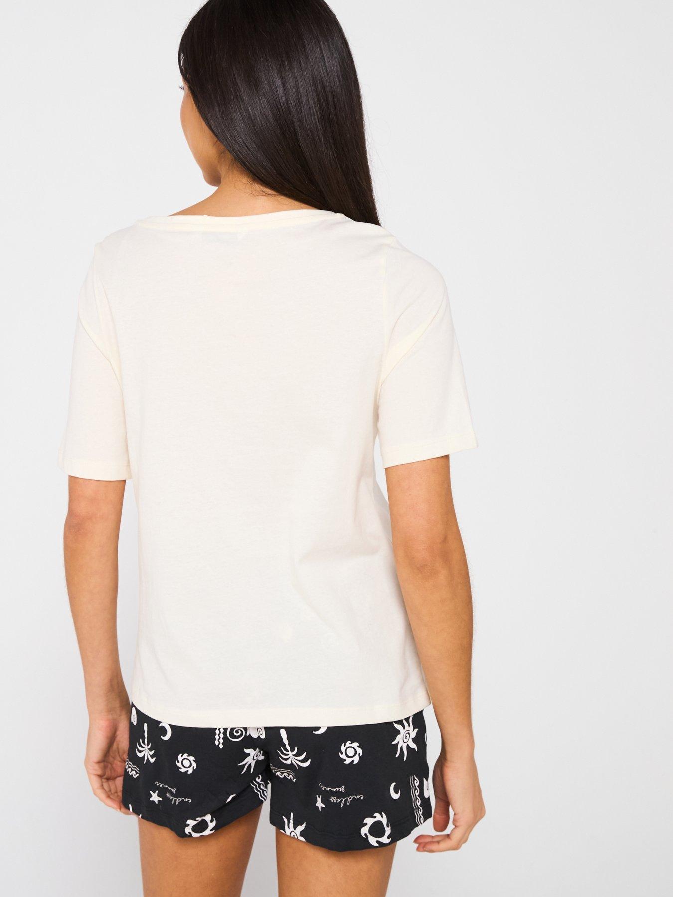  image of everyday-sun-print-short-pyjama-set-blackwhite