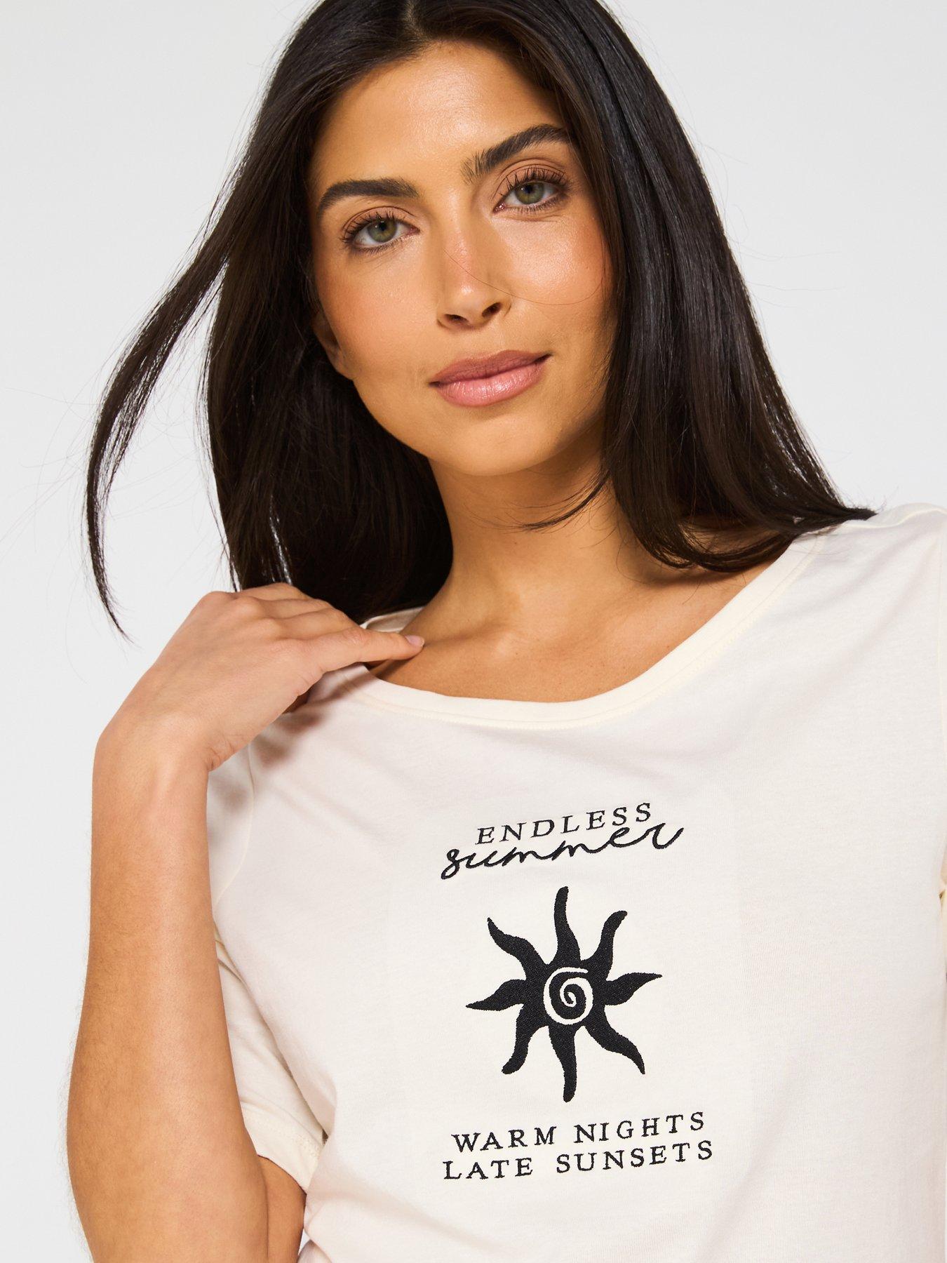  image of everyday-sun-print-short-pyjama-set-blackwhite