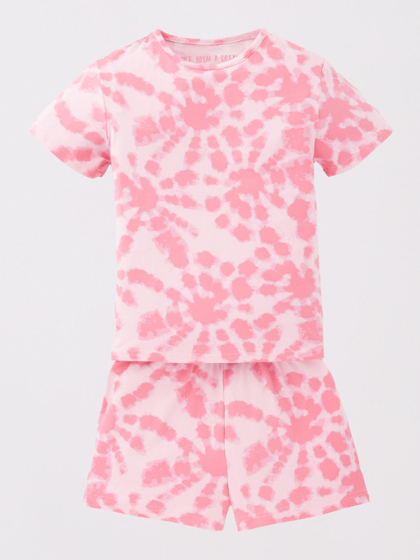  image of v-by-very-girls-2-pack-tie-dye-short-pyjama-set-multi