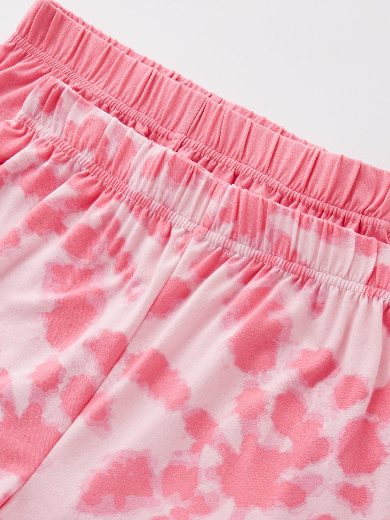  image of v-by-very-girls-2-pack-tie-dye-short-pyjama-set-multi