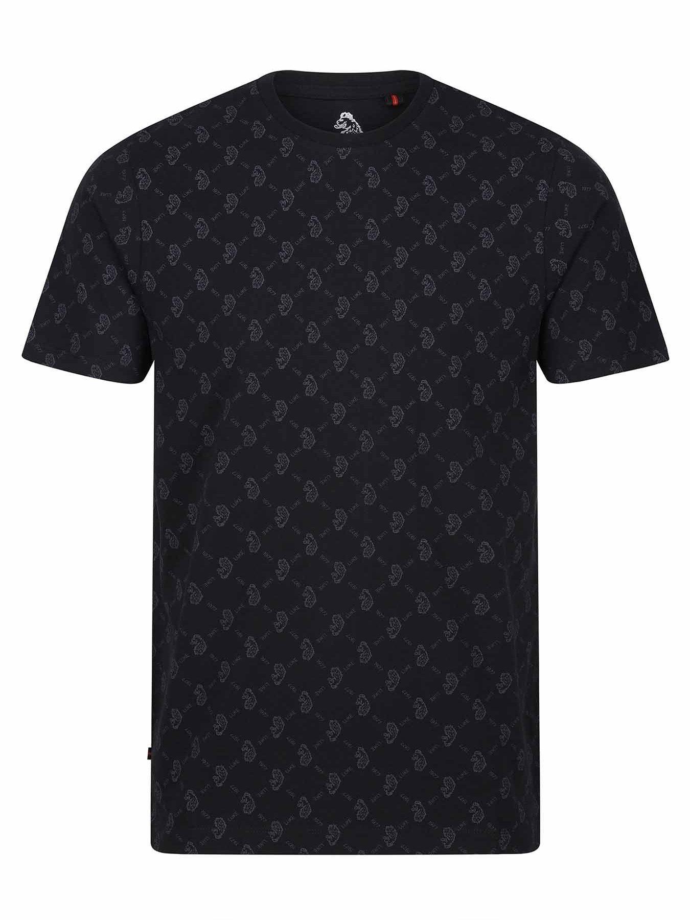  image of luke-1977-lineker-overprint-t-shirt-dark-grey
