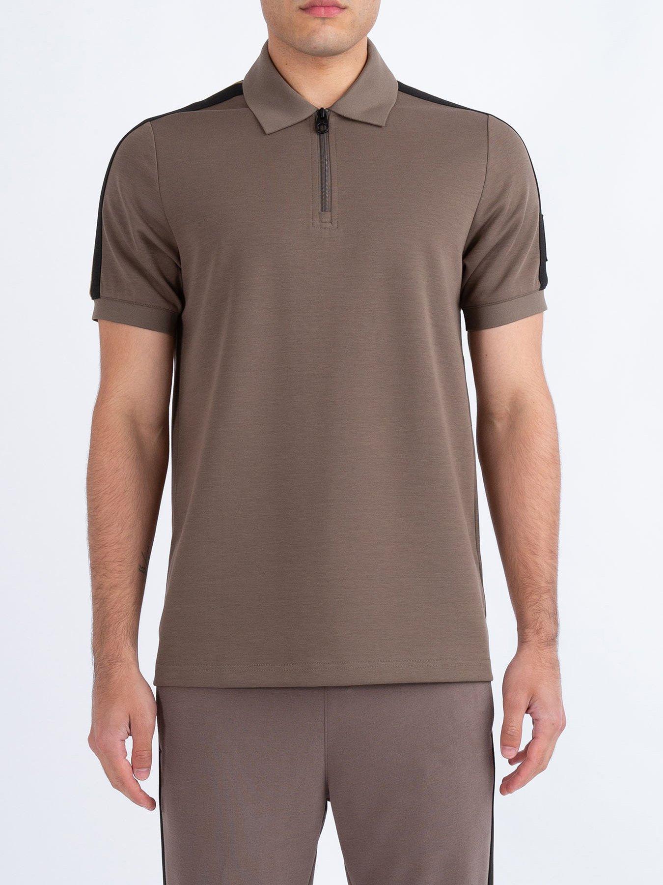 undefined Caltech Tape Detail Polo Shirt - Dark Brown
