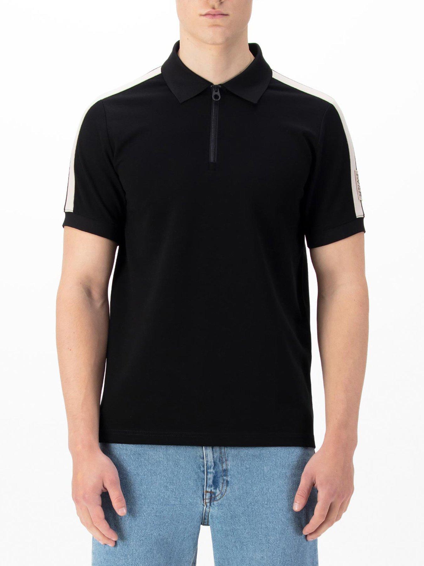 undefined Caltech Tape Detail Polo Shirt - Black
