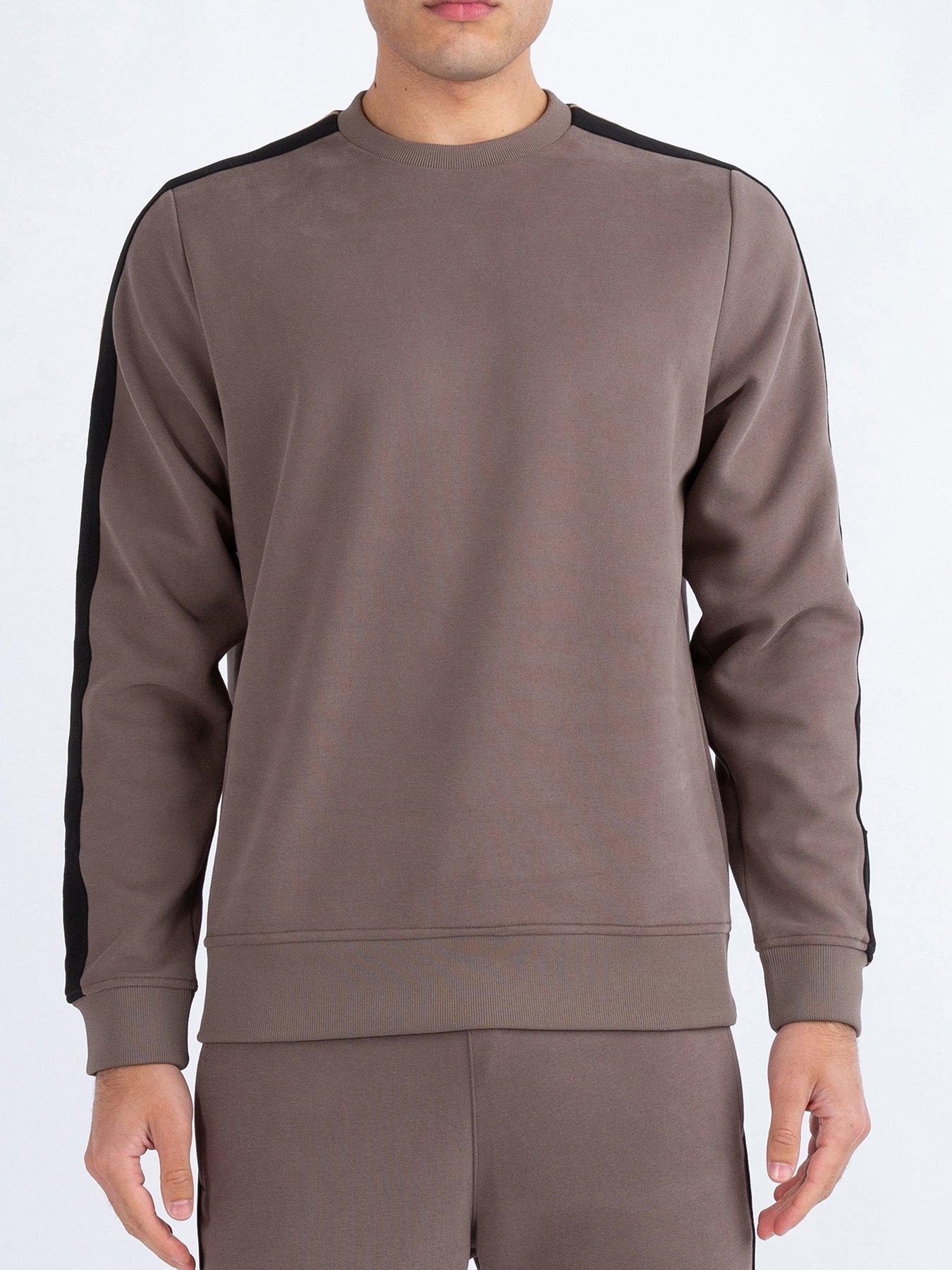 undefined Massachusetts Tape Detail Crew Sweat - Dark Brown