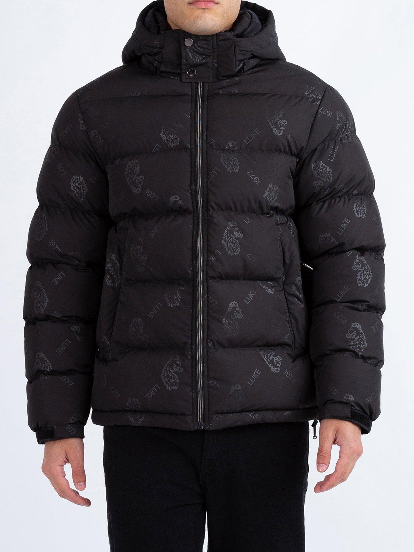 Luke 1977 Mallard Quilted Jacket Black littlewoods