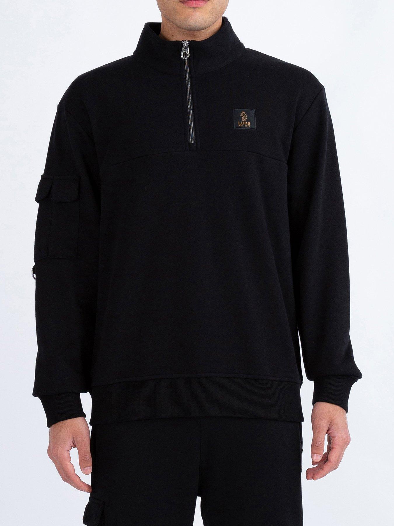 undefined Davao Zip Crew Sweat - Black