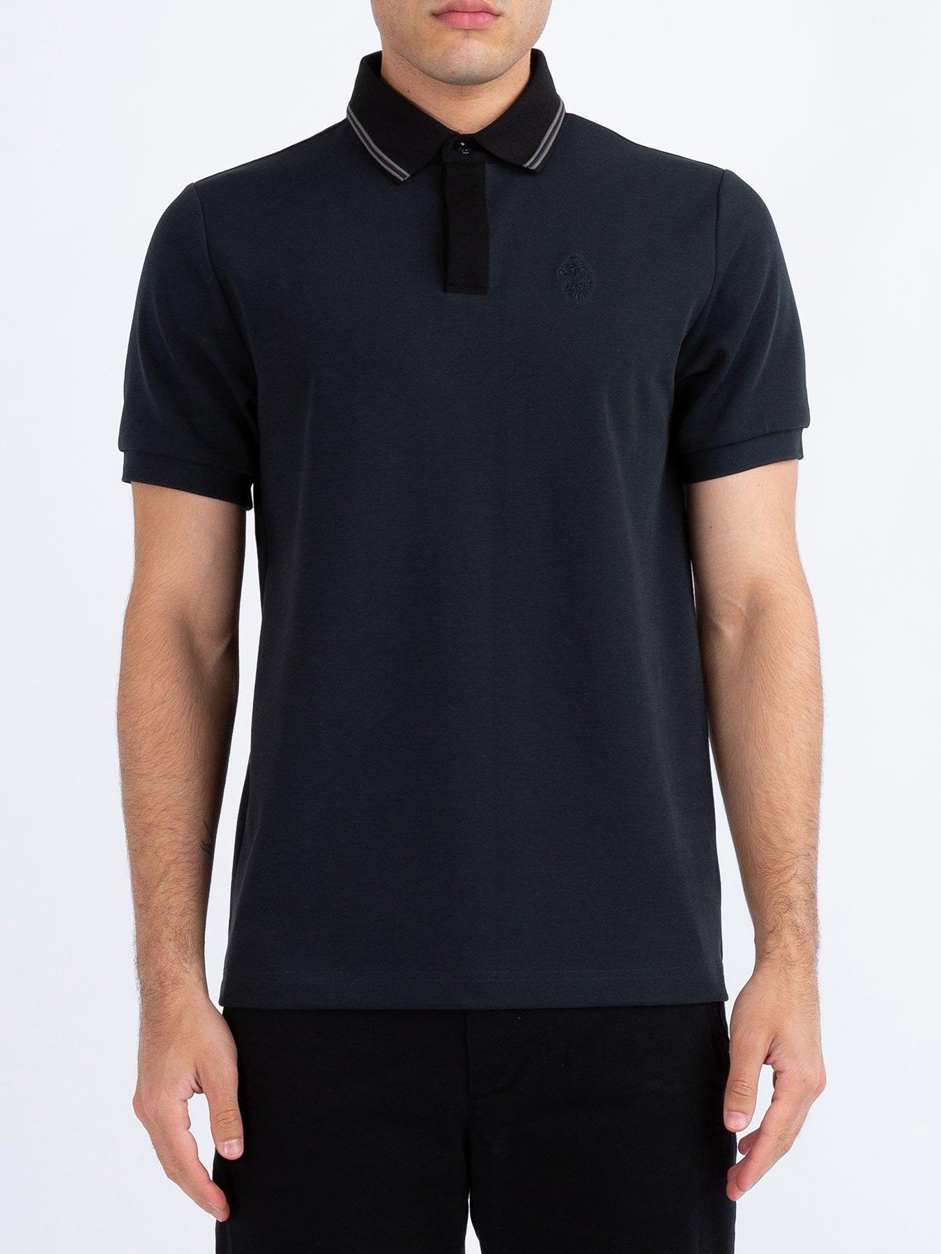 Luke 1977 Orne Zip Polo Shirt Grey littlewoods