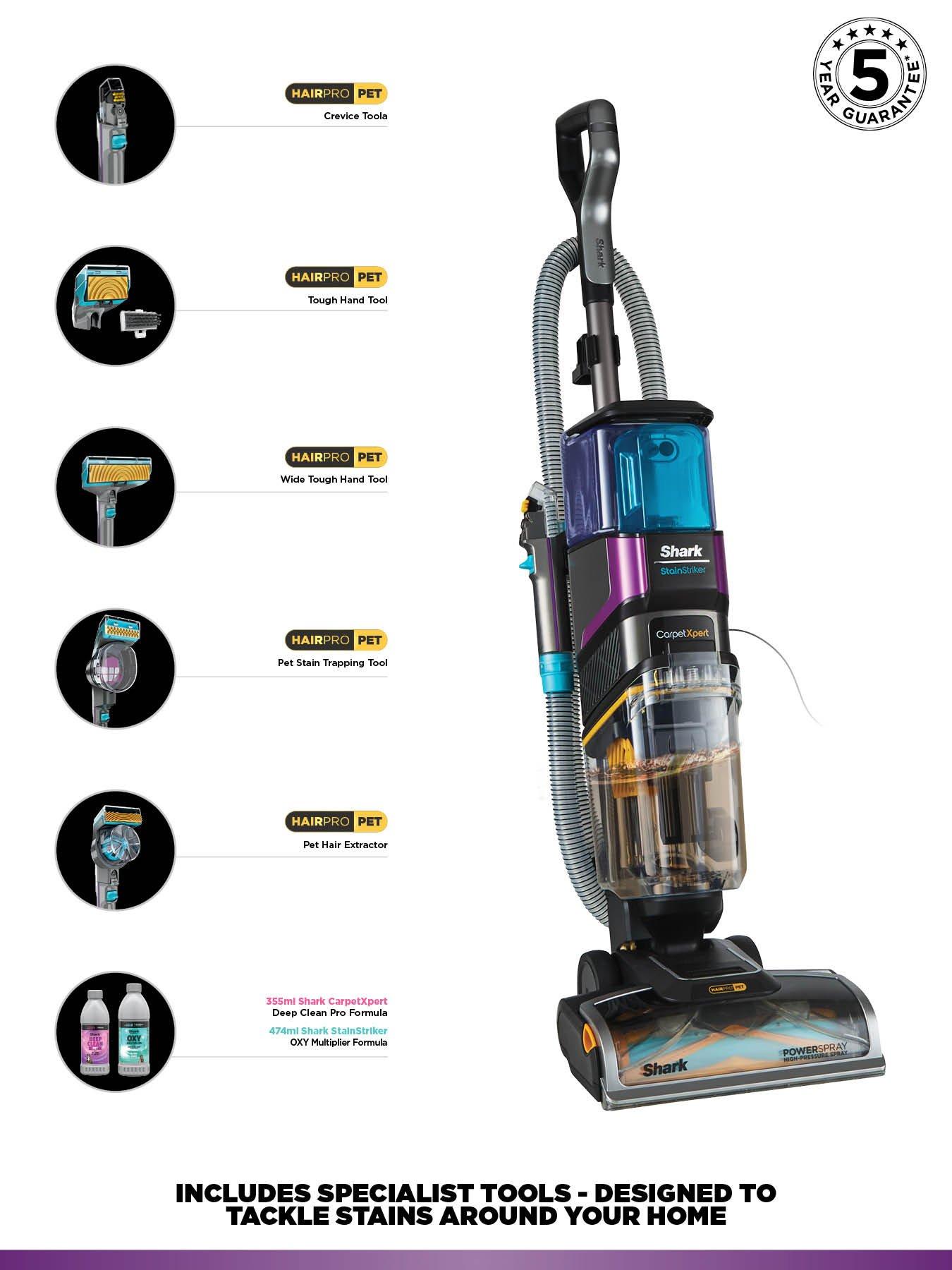Image 7 of 8 of Shark CarpetXpert HairPro Pet Deep Carpet Cleaner with Built-In StainStriker -&nbsp;EX300UK