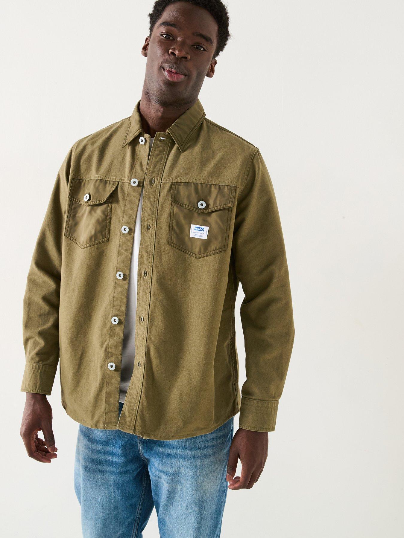 hugo-ebrido-contrast-pocket-shirt-khaki