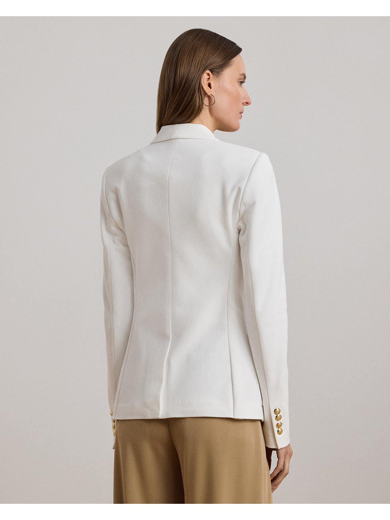 Image 2 of 6 of Lauren by Ralph Lauren Logo Blazer - White