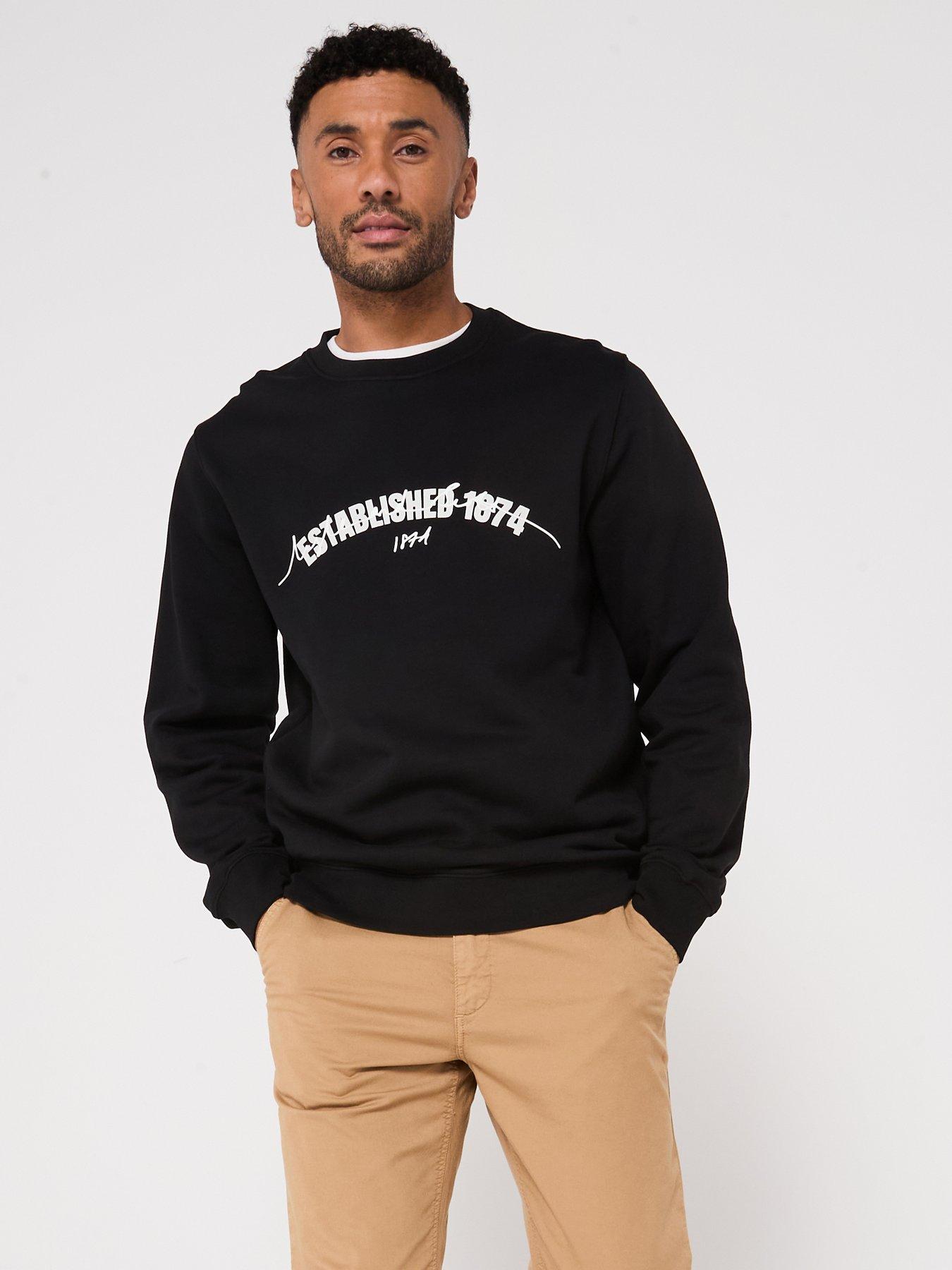 undefined Established 1874 Graphic Logo Crew Sweat Top - Black
