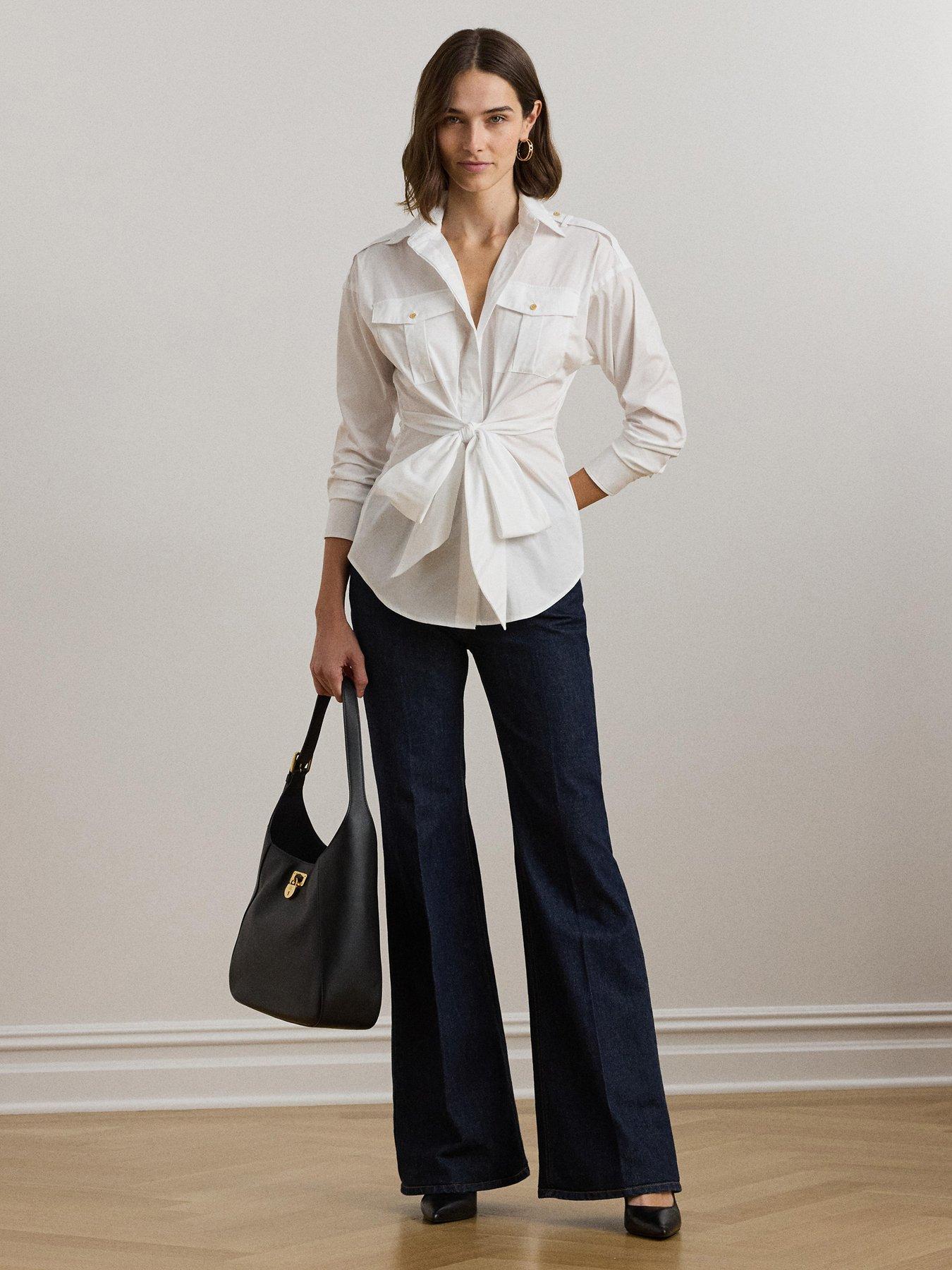  image of lauren-by-ralph-lauren-gionna-long-sleeve-bow-detail-shirt-white