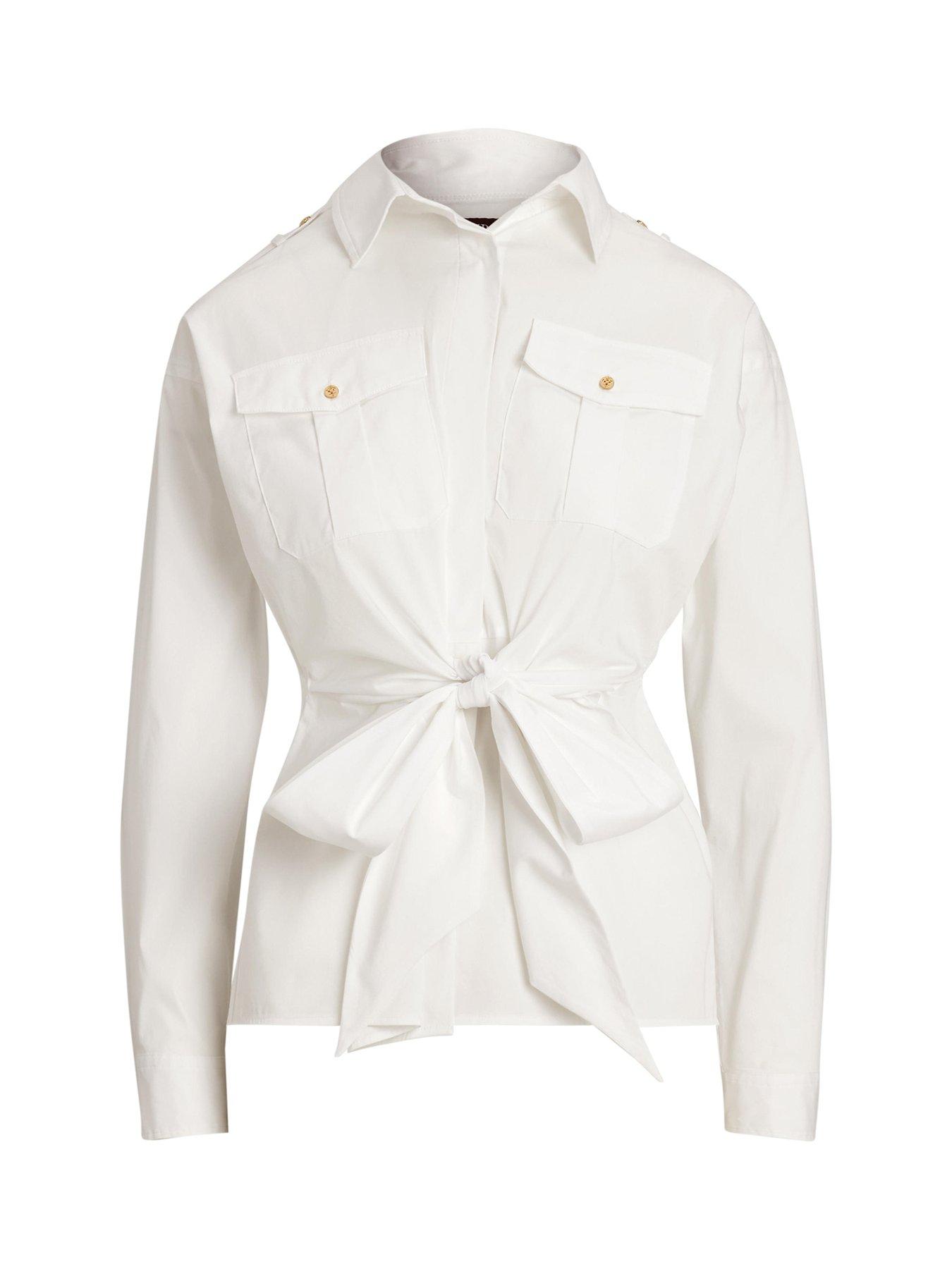  image of lauren-by-ralph-lauren-gionna-long-sleeve-bow-detail-shirt-white