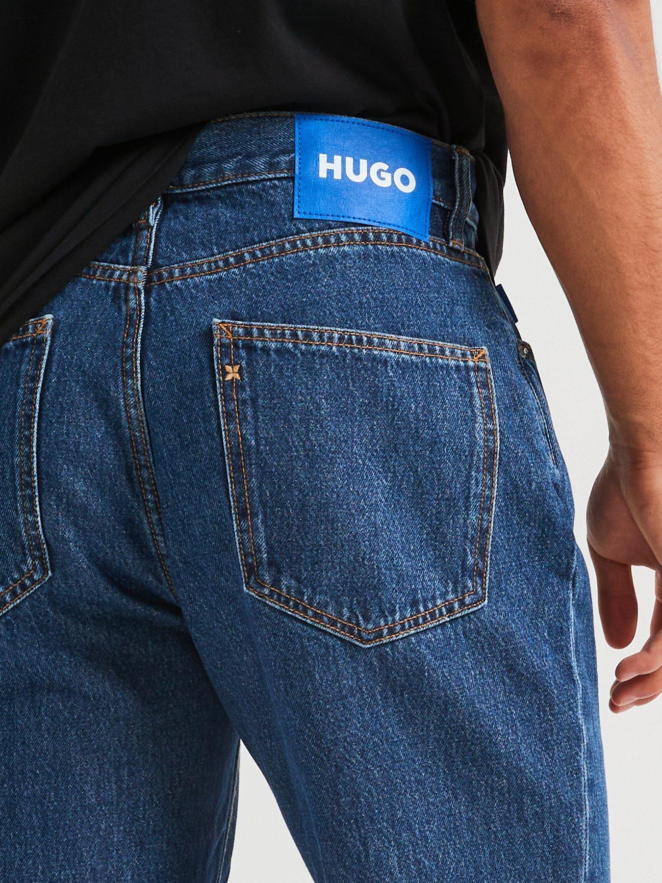 HUGO Herren Jonah Jeans – Regular Fit In Mittelblau Stone-Washed | 100% Baumwolle Denim | Style Mit HUGO-Attitude