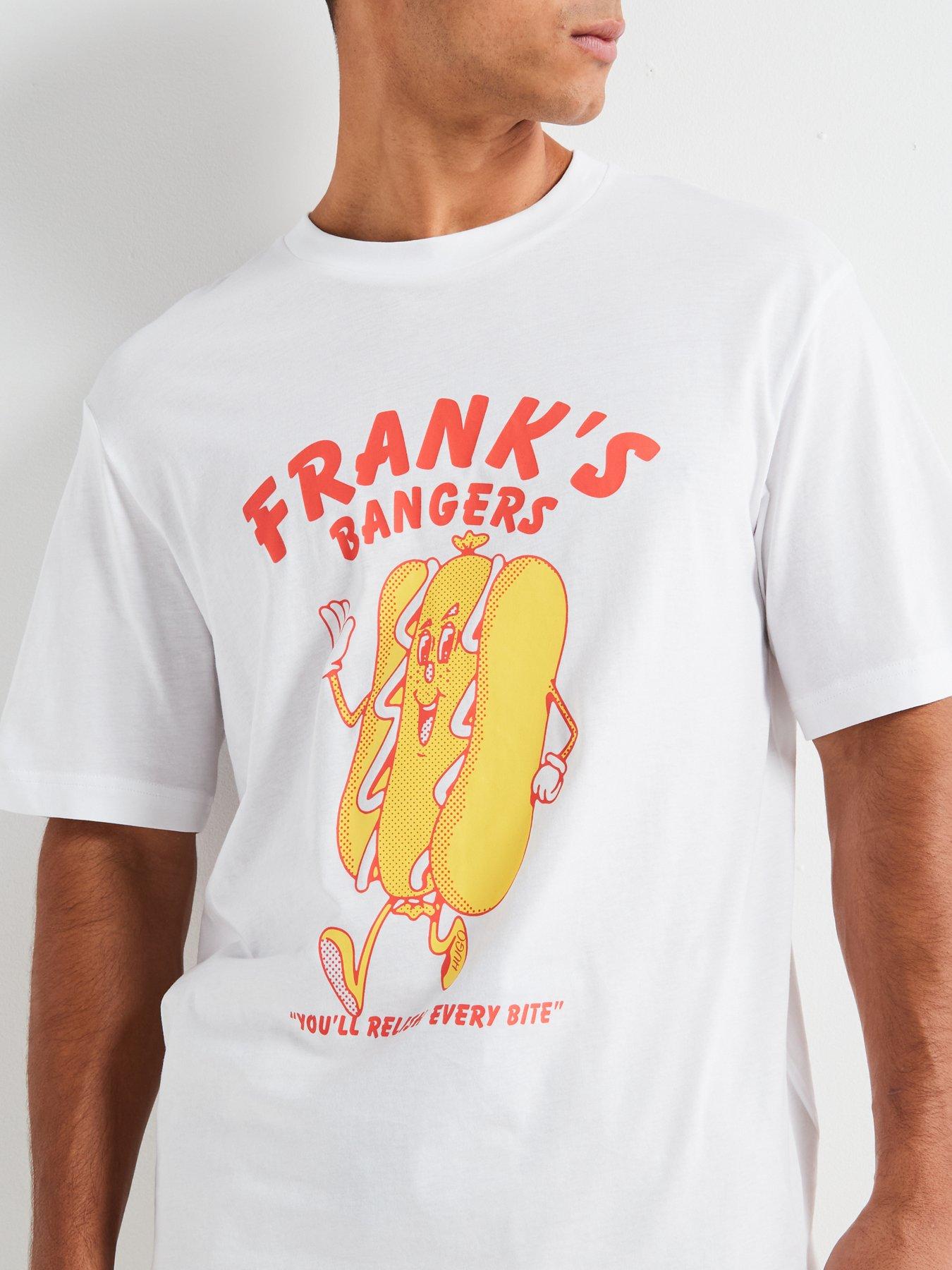  image of hugo-nugotacos-regular-fit-banger-print-t-shirt-white