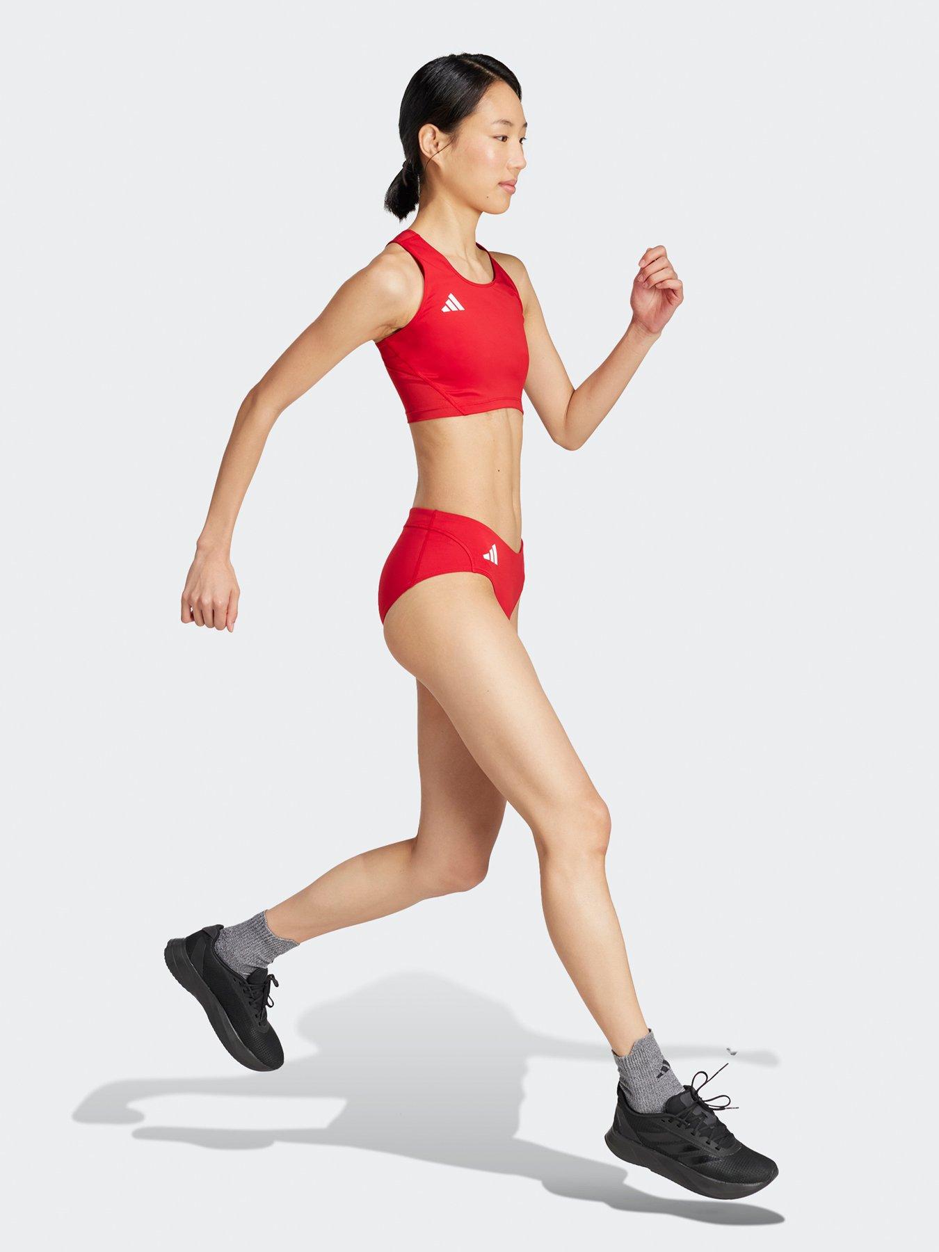  image of adidas-adizero-essentials-running-crop-top-red