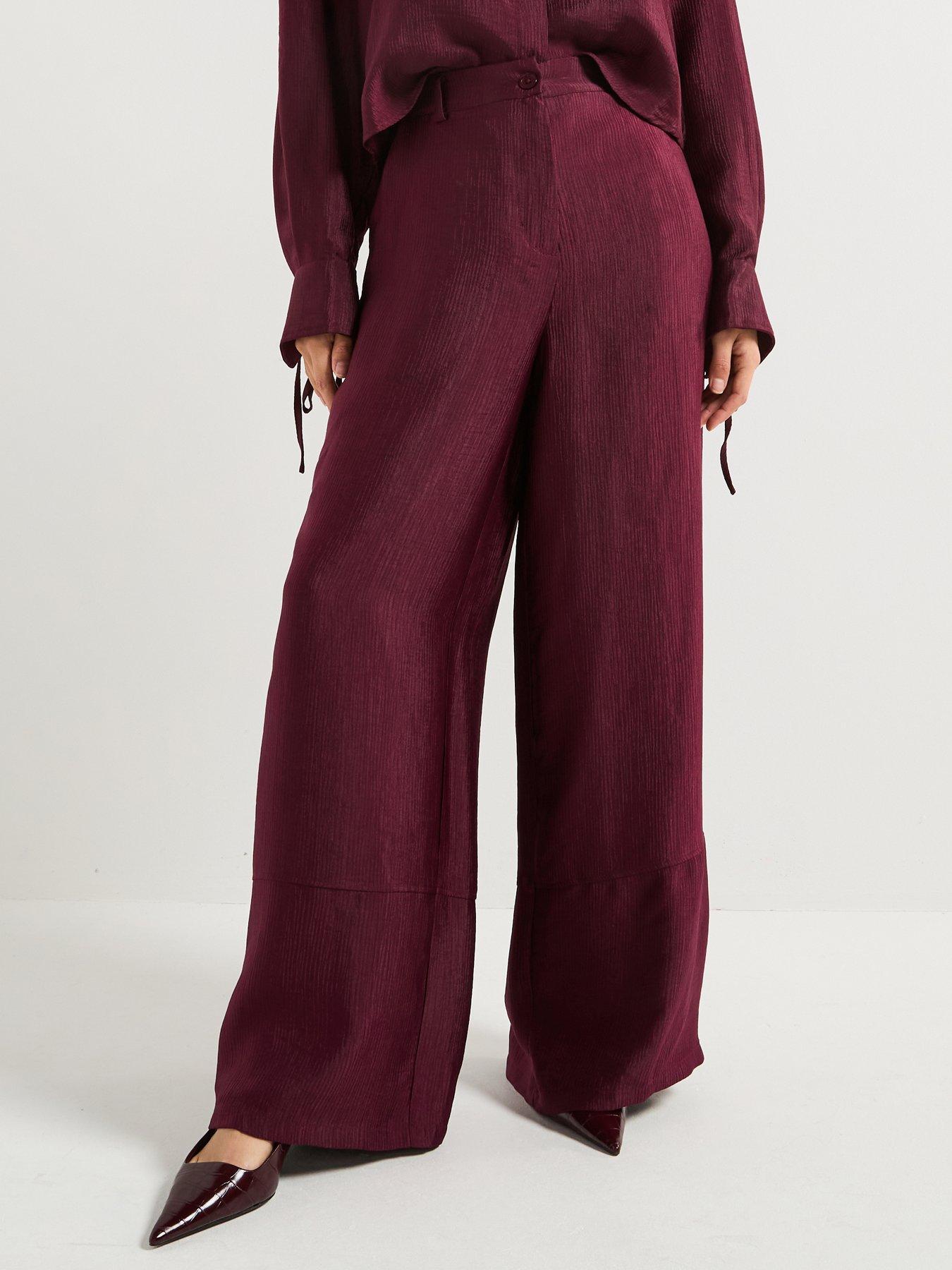 undefined High Waist Trouser - Red
