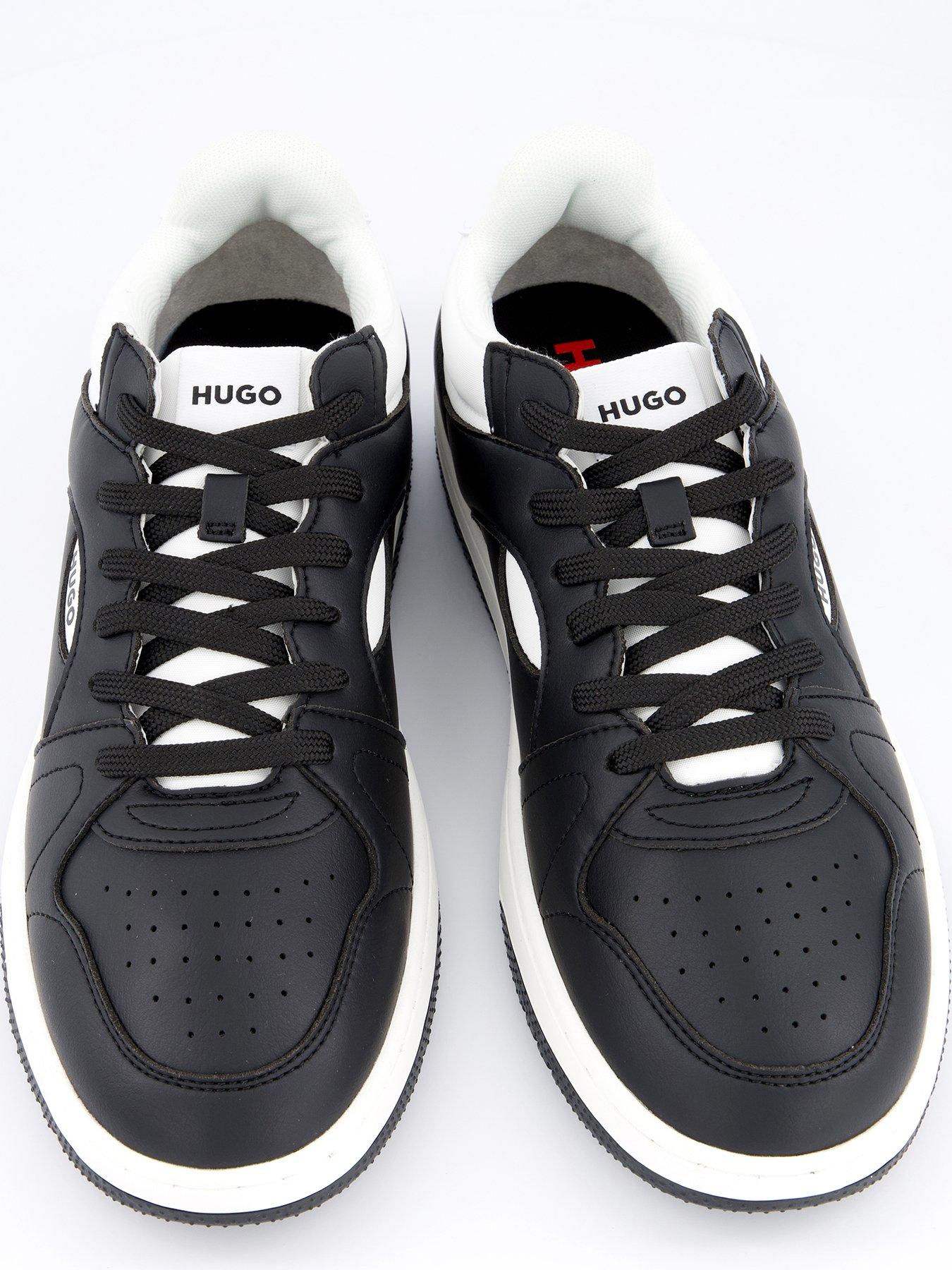 Image 3 of 7 of HUGO Hadrian Leather Tennis Trainers - Black