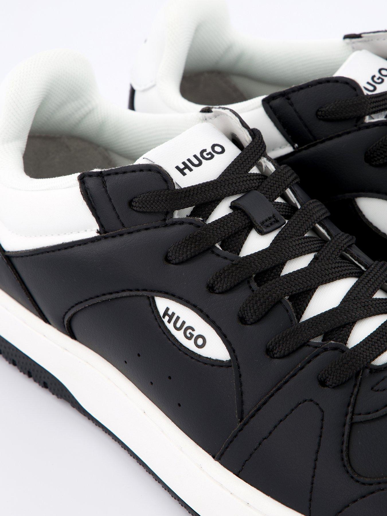 Image 5 of 7 of HUGO Hadrian Leather Tennis Trainers - Black