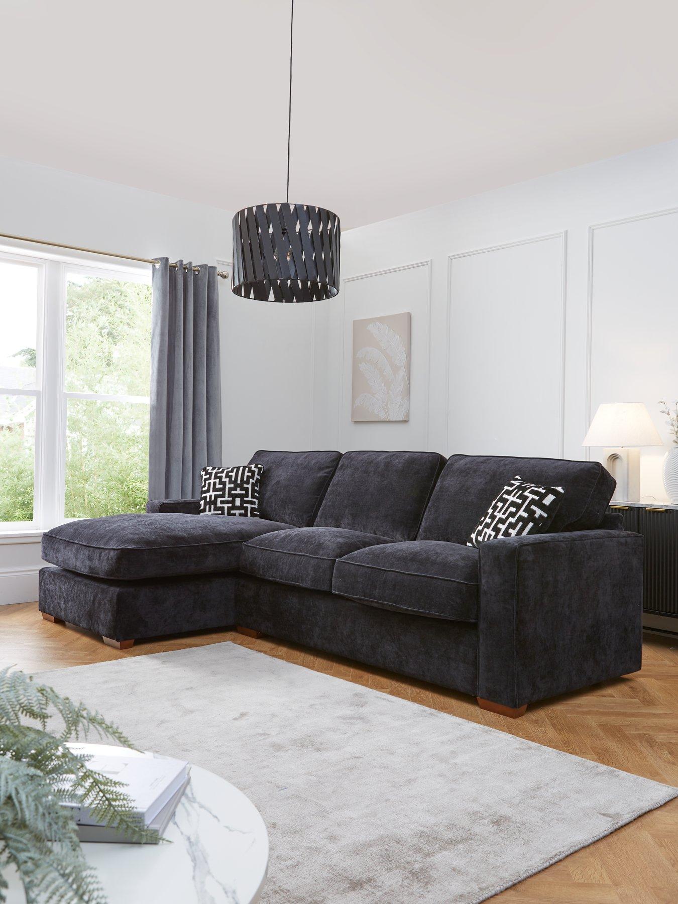 Very Home Monaco Left Hand 3 Seater Fabric Chaise Sofa - Made to Order in the UK