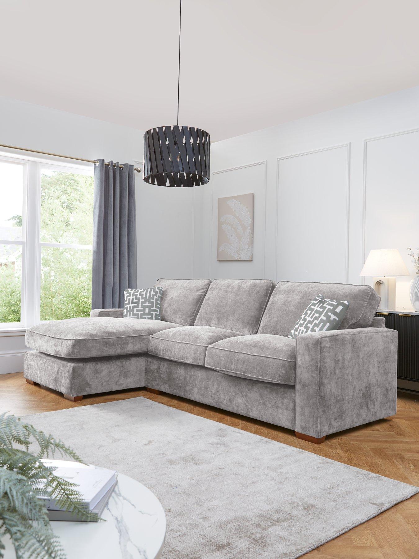 undefined Monaco Left Hand 3 Seater Fabric Chaise Sofa - Made to Order in the UK