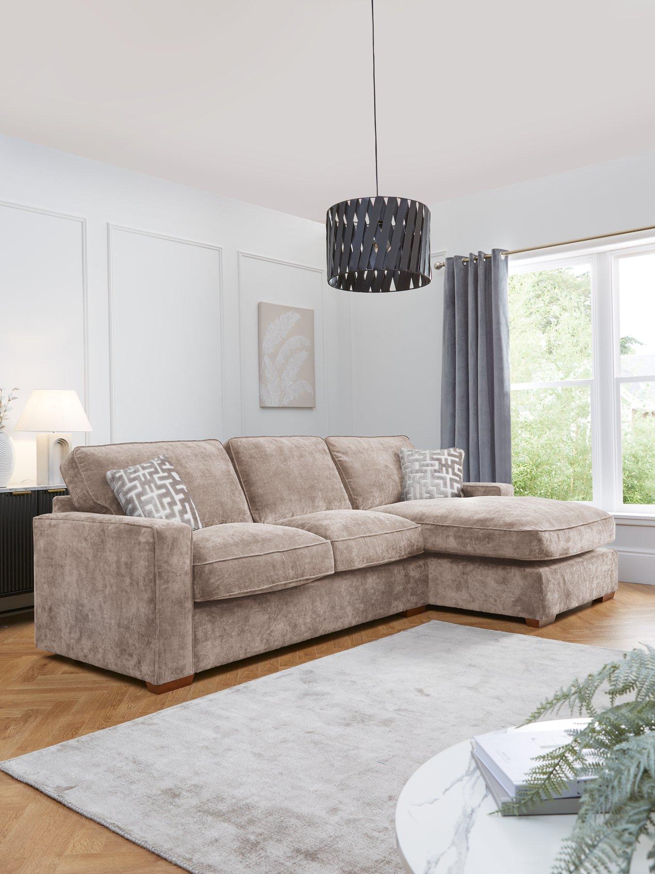 The Very Collection Monaco Right Hand 3 Seater Fabric Chaise Sofa - Made to Order in the UK - FSC® Certified