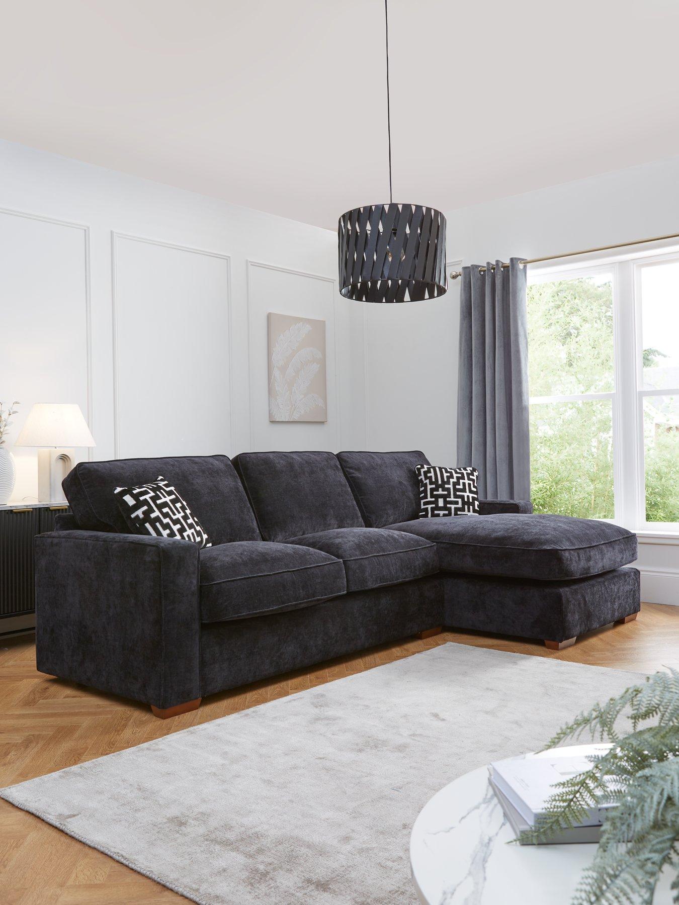 undefined Monaco Right Hand 3 Seater Fabric Chaise Sofa - Made to Order in the UK