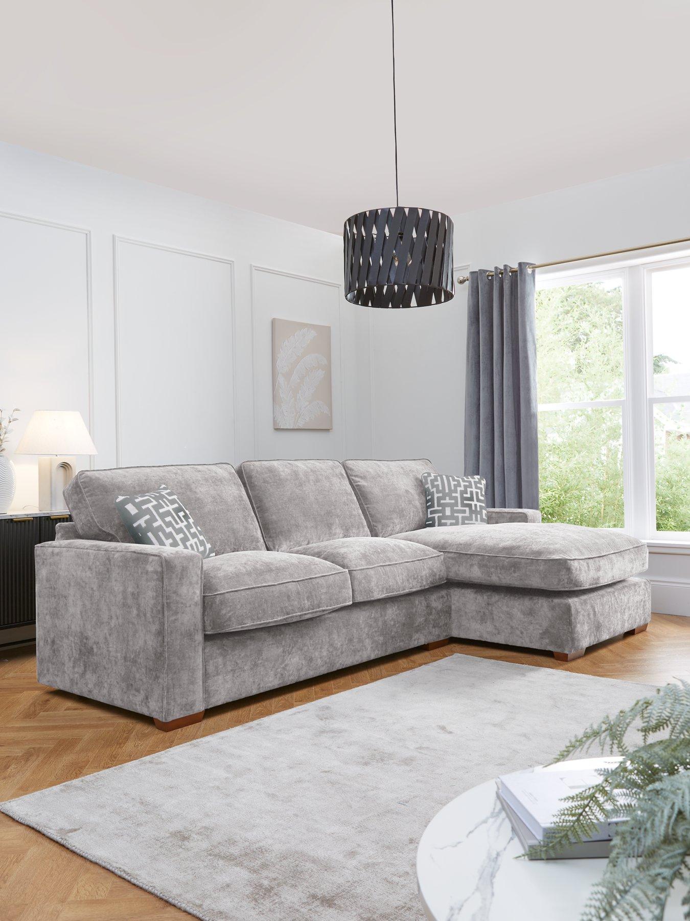 Very Home Monaco Right Hand 3 Seater Fabric Chaise Sofa - Made to Order in the UK